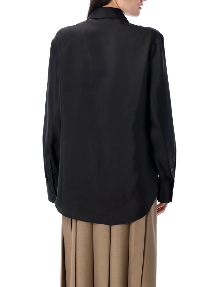 Silk knotted shirt Black