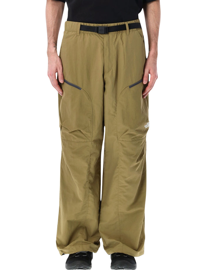 The North Face Nse Wide-Leg Pants With Belt Olive Nylon