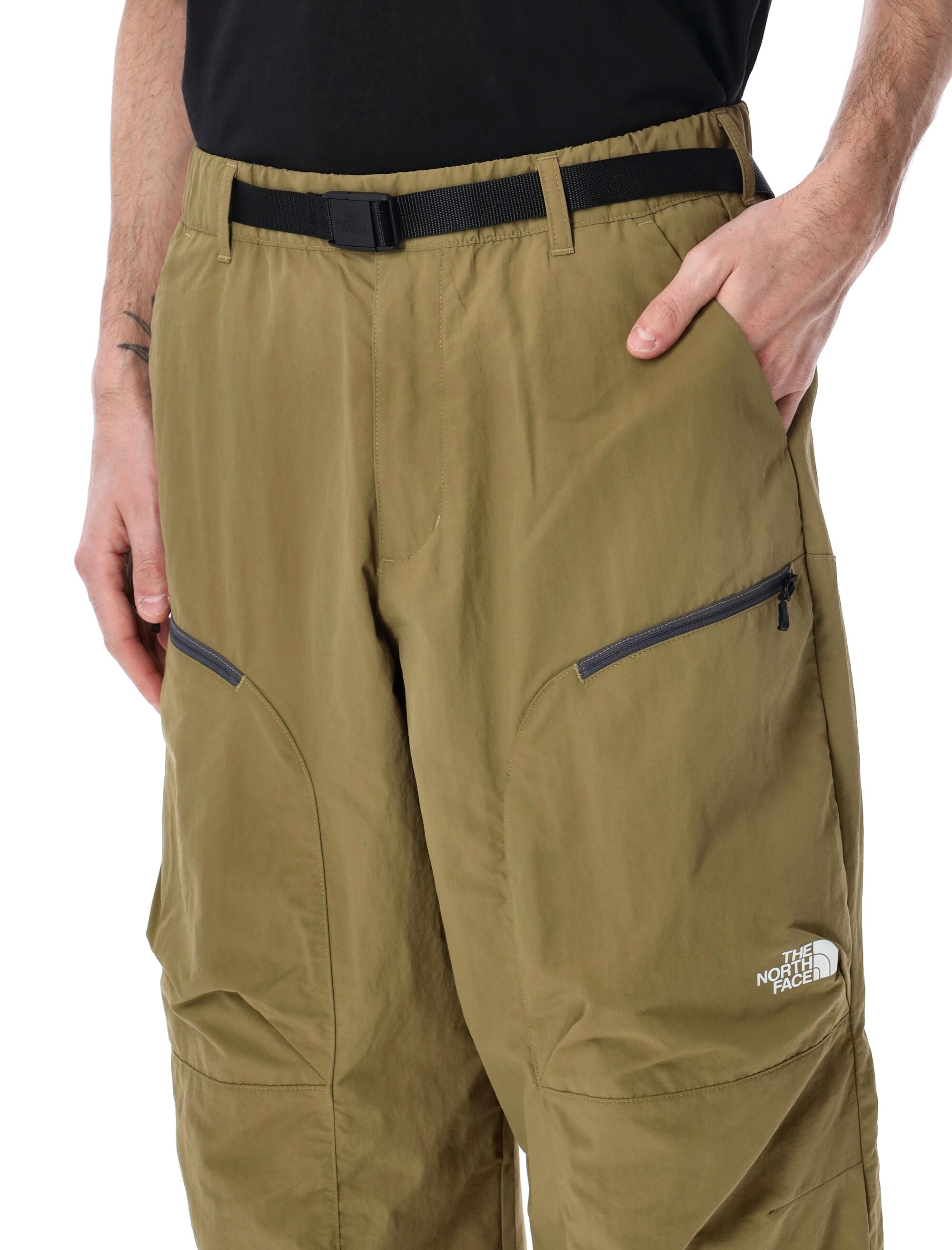 The North Face Nse Wide-Leg Pants With Belt Olive Nylon