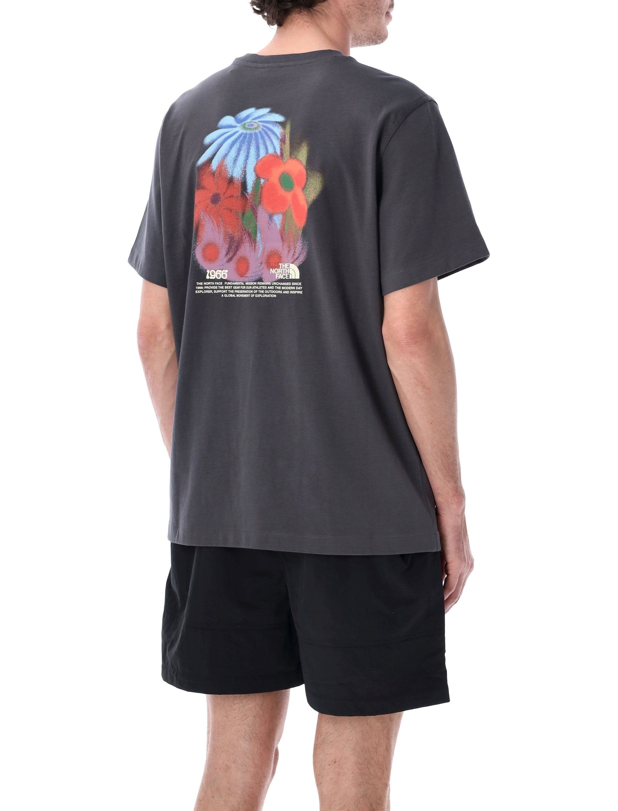 The North Face 1966 Flora Graphic Print T-Shirt Dark Grey Cotton