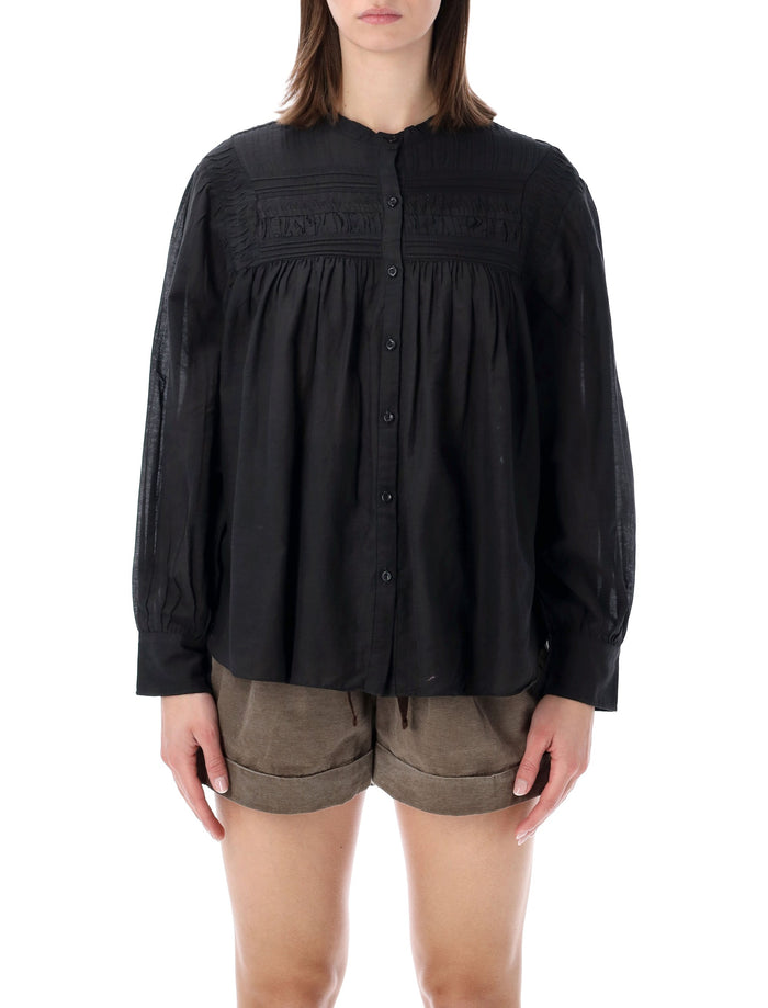 Marant Étoile Plalia cotton voile blouse Black
