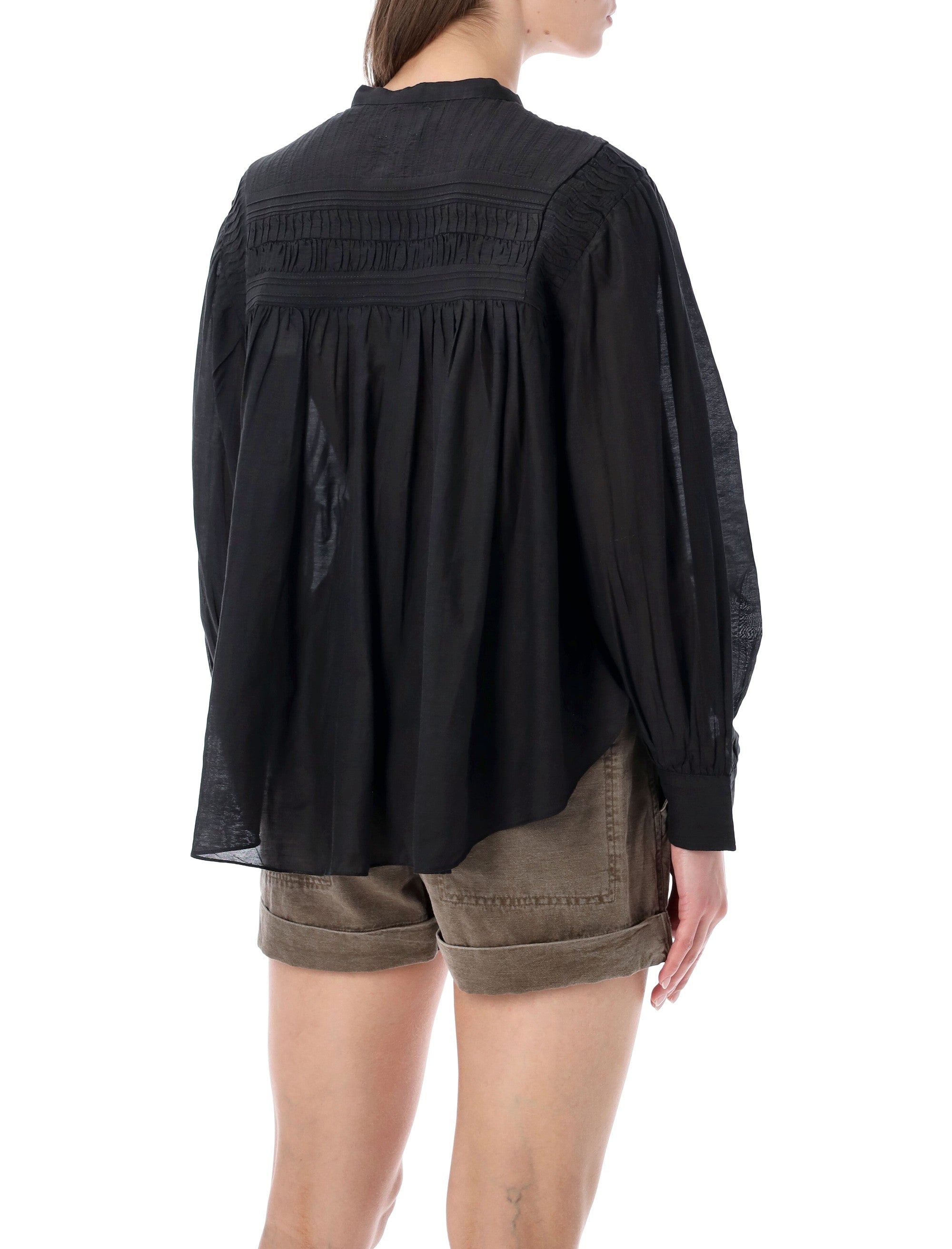 Marant Étoile Plalia cotton voile blouse Black