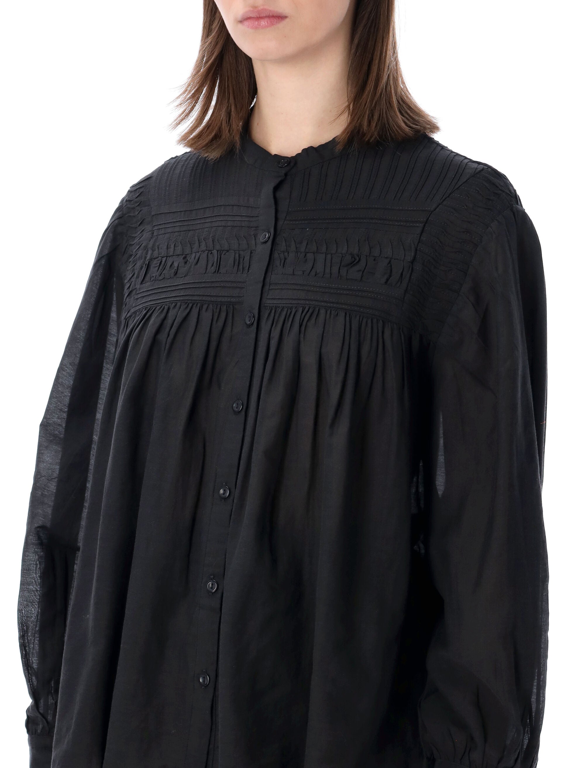 Marant Étoile Plalia Cotton Voile Blouse Black