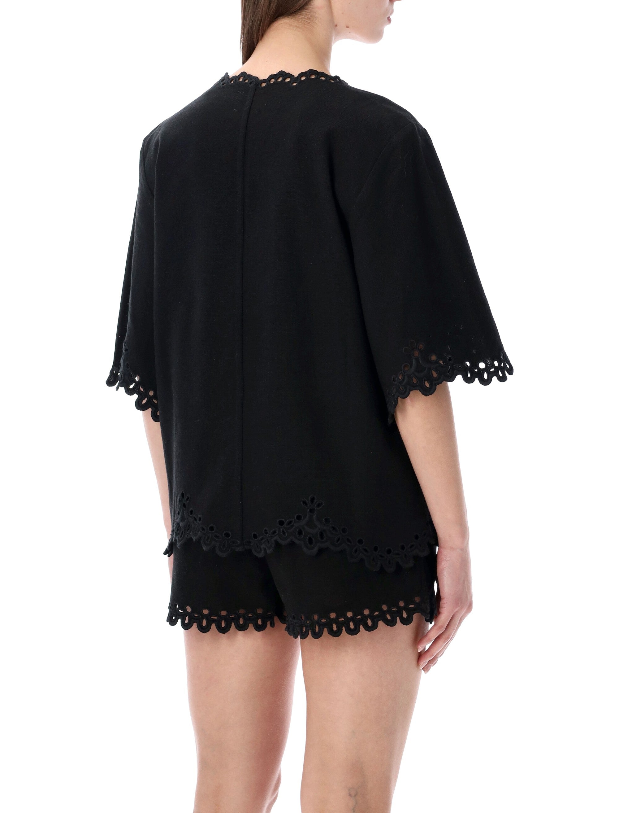 Marant Étoile Shana openwork top Faded Black Cotton
