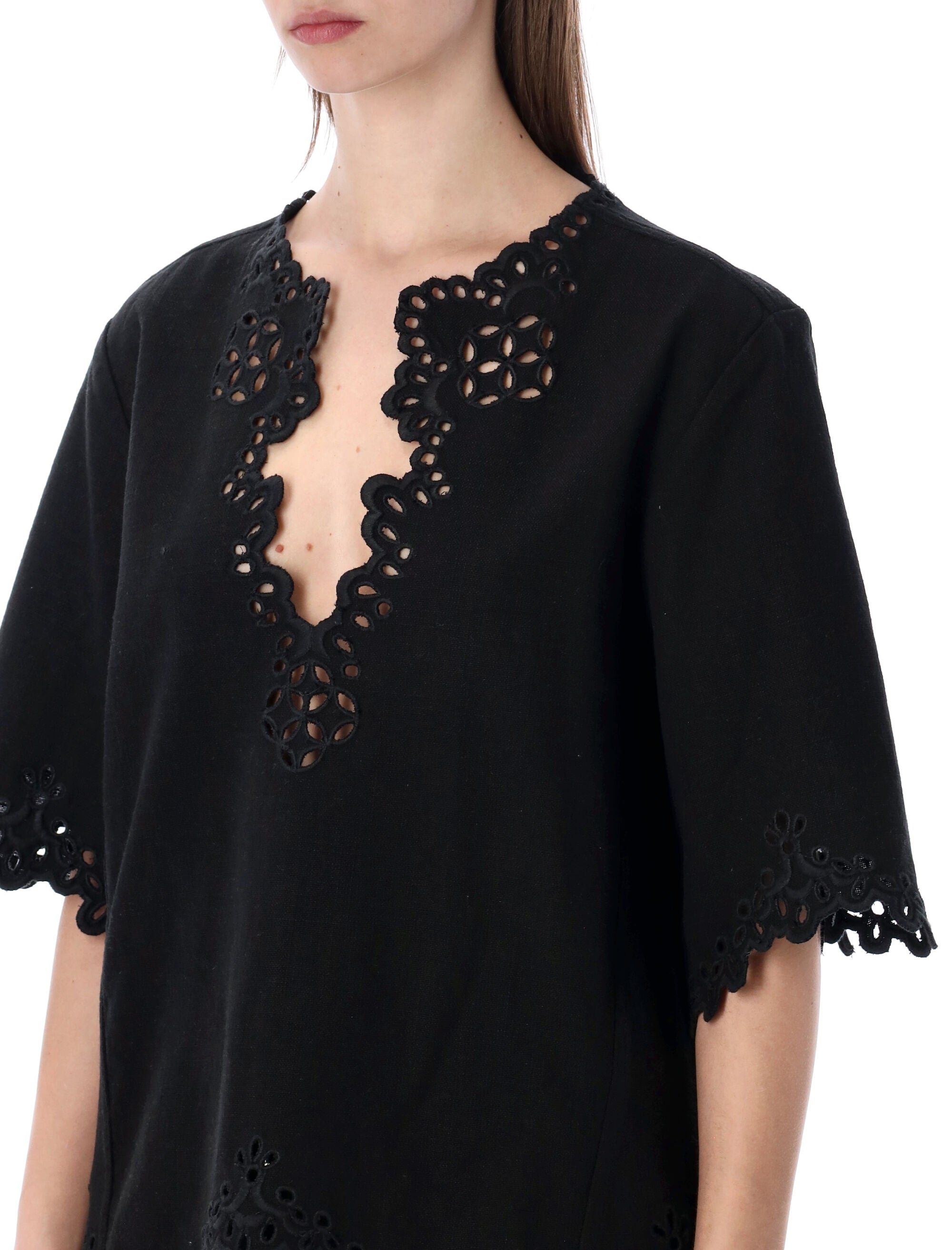 Marant Étoile Shana openwork top Faded Black Cotton