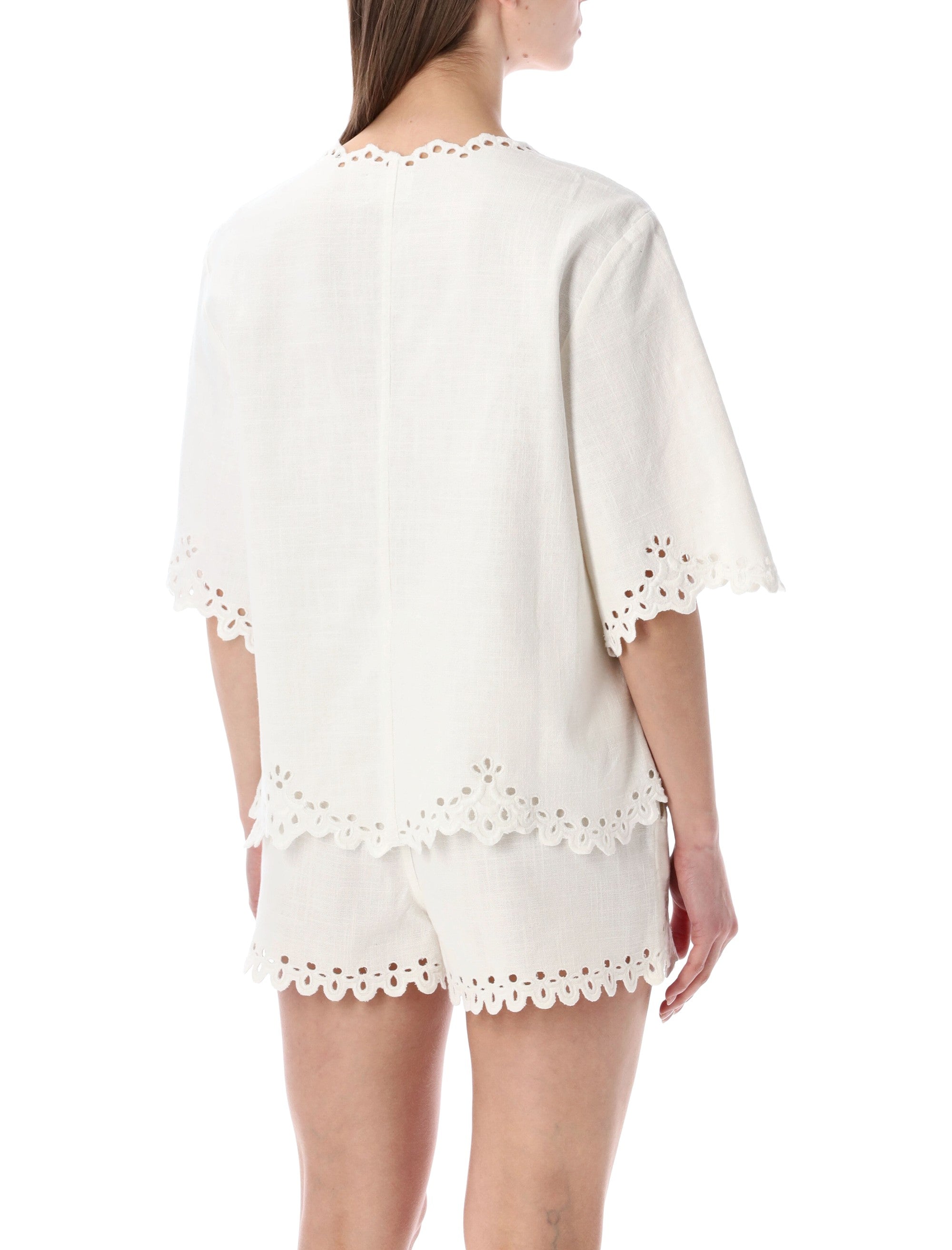 Marant Étoile Shana openwork top White Cotton