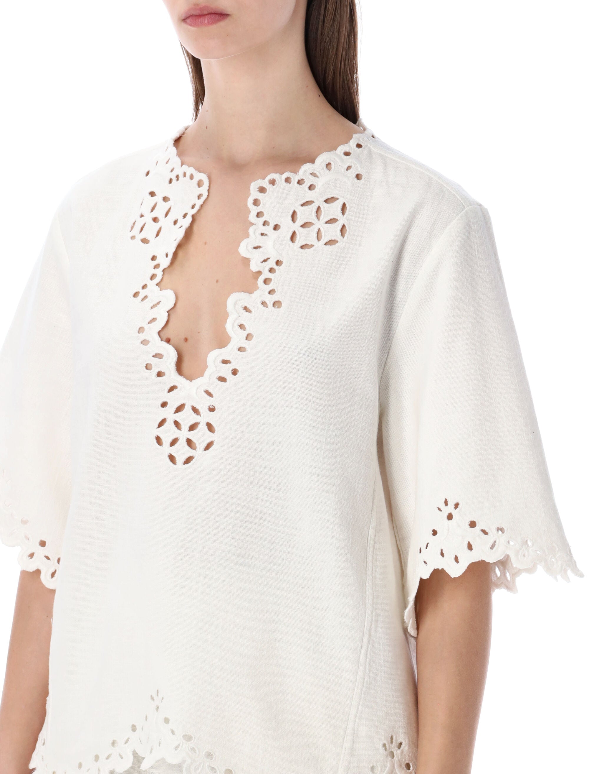 Marant Étoile Shana Openwork Top White Cotton