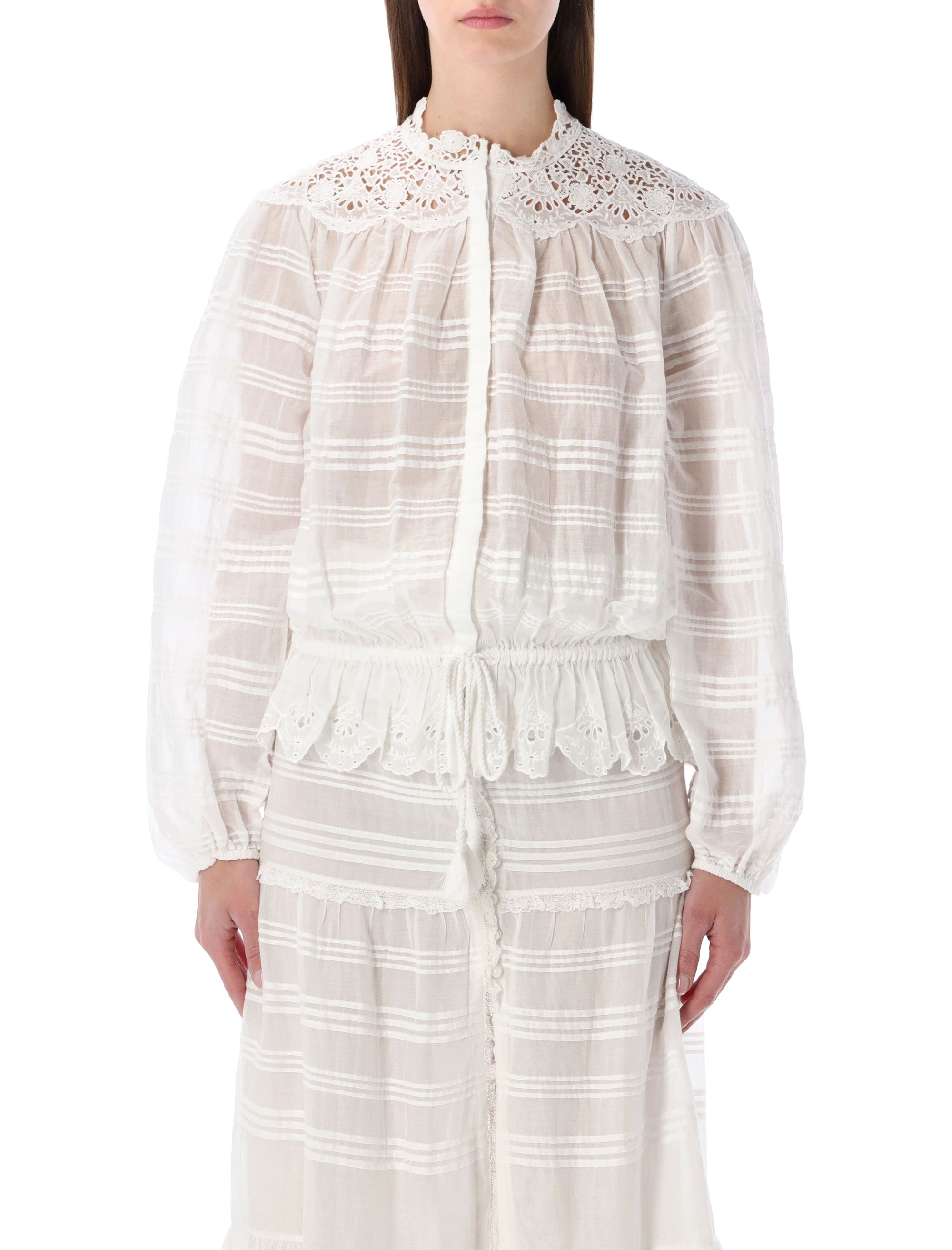 Marant Étoile Polly organic cotton lace blouse White Shirt