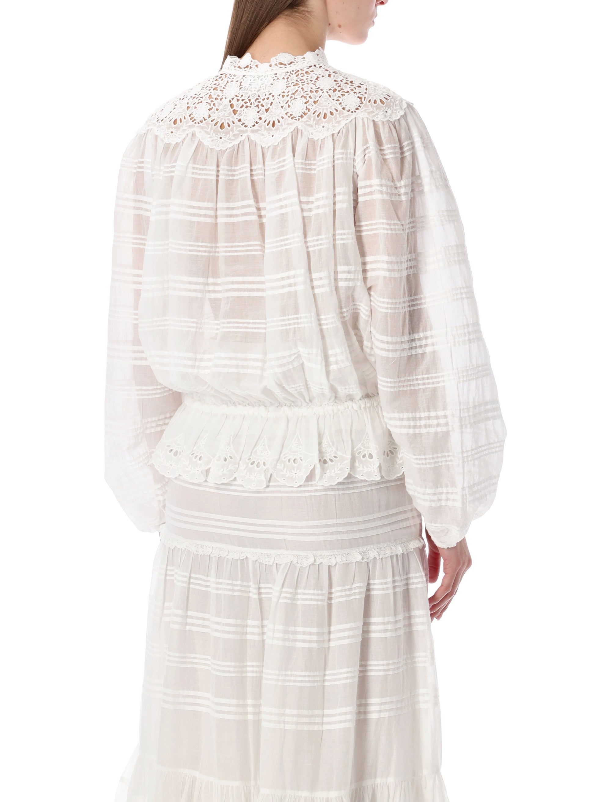 Marant Étoile Polly organic cotton lace blouse White Shirt