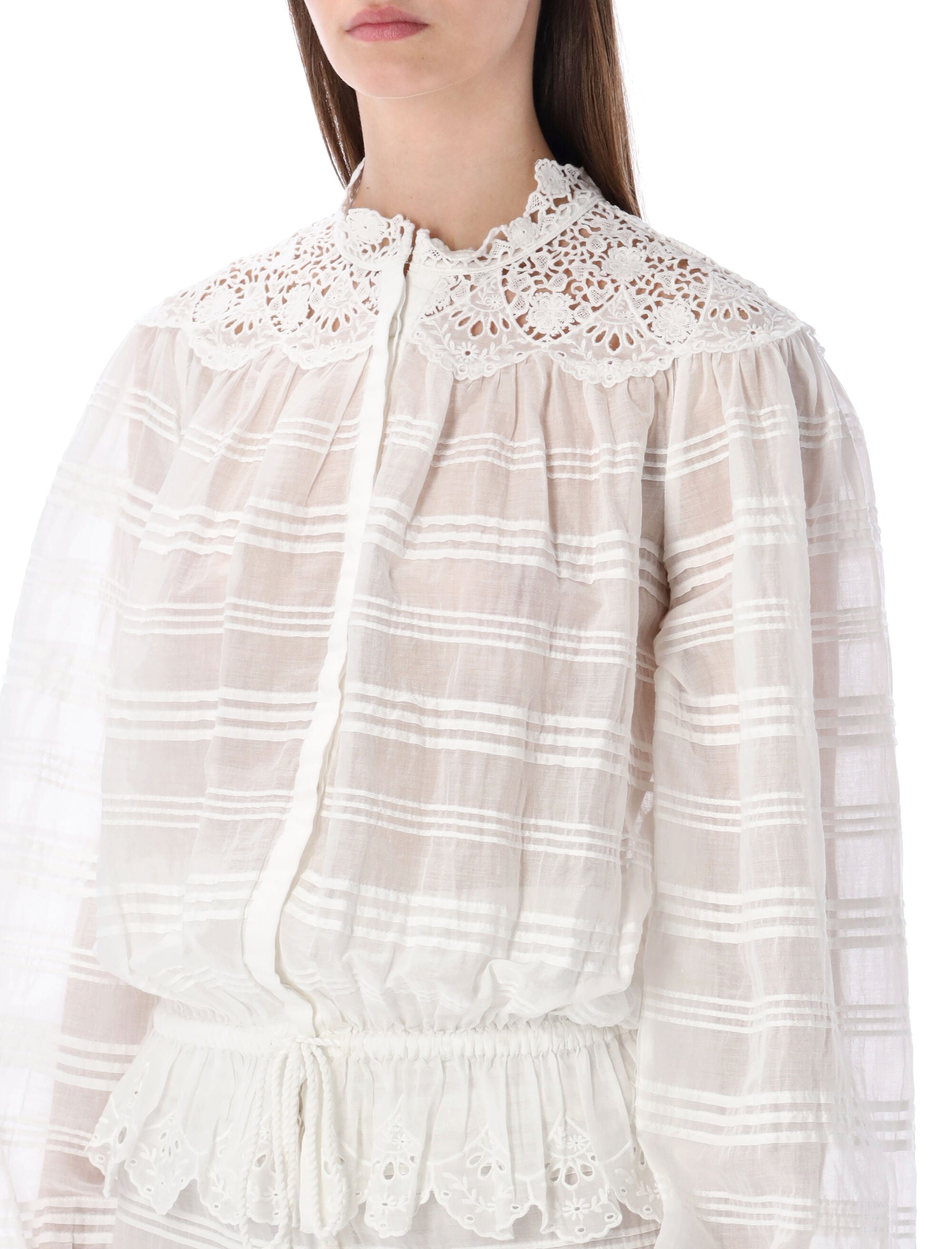Marant Étoile Polly organic cotton lace blouse White Shirt