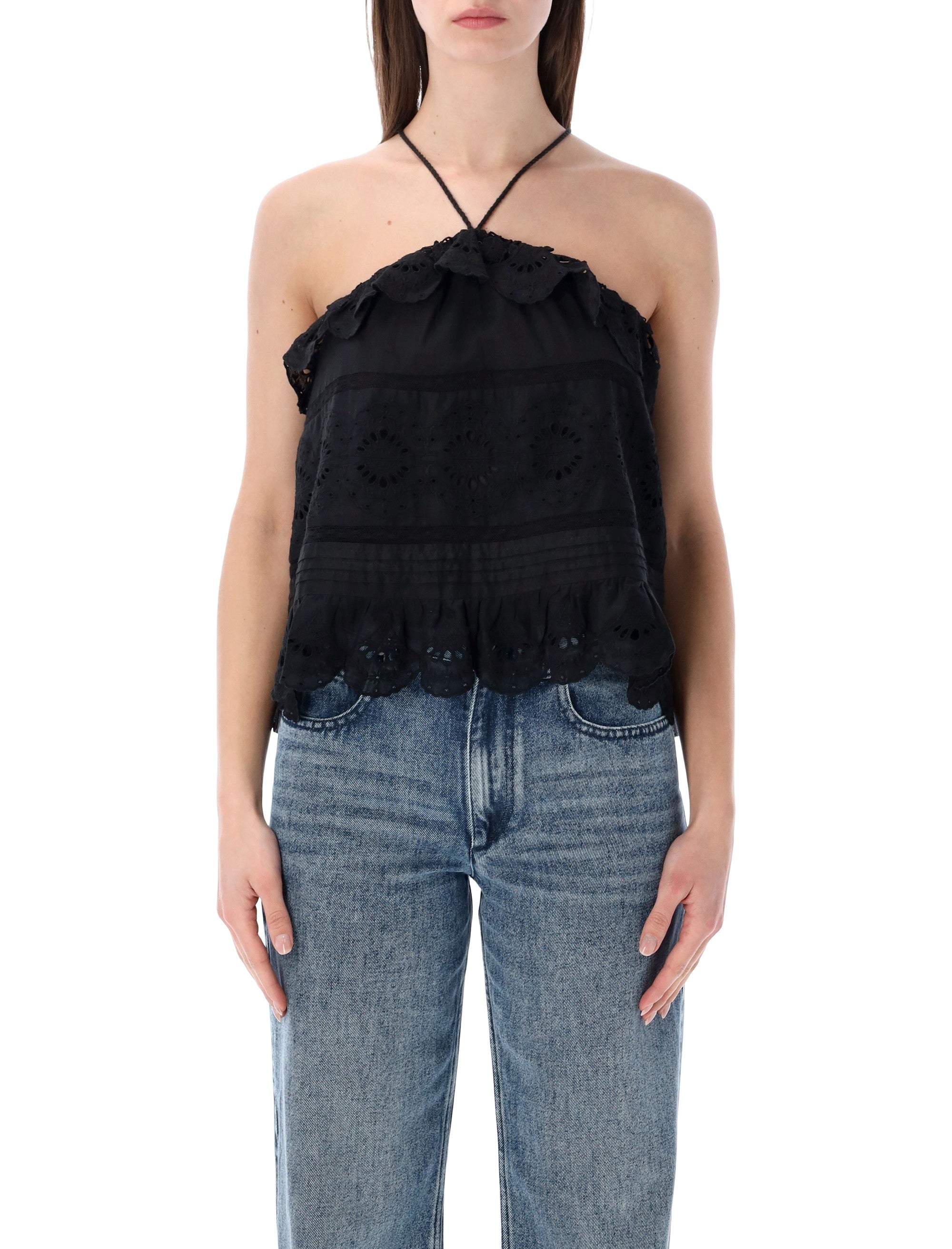 Marant Étoile Prisha lace top Black Cotton