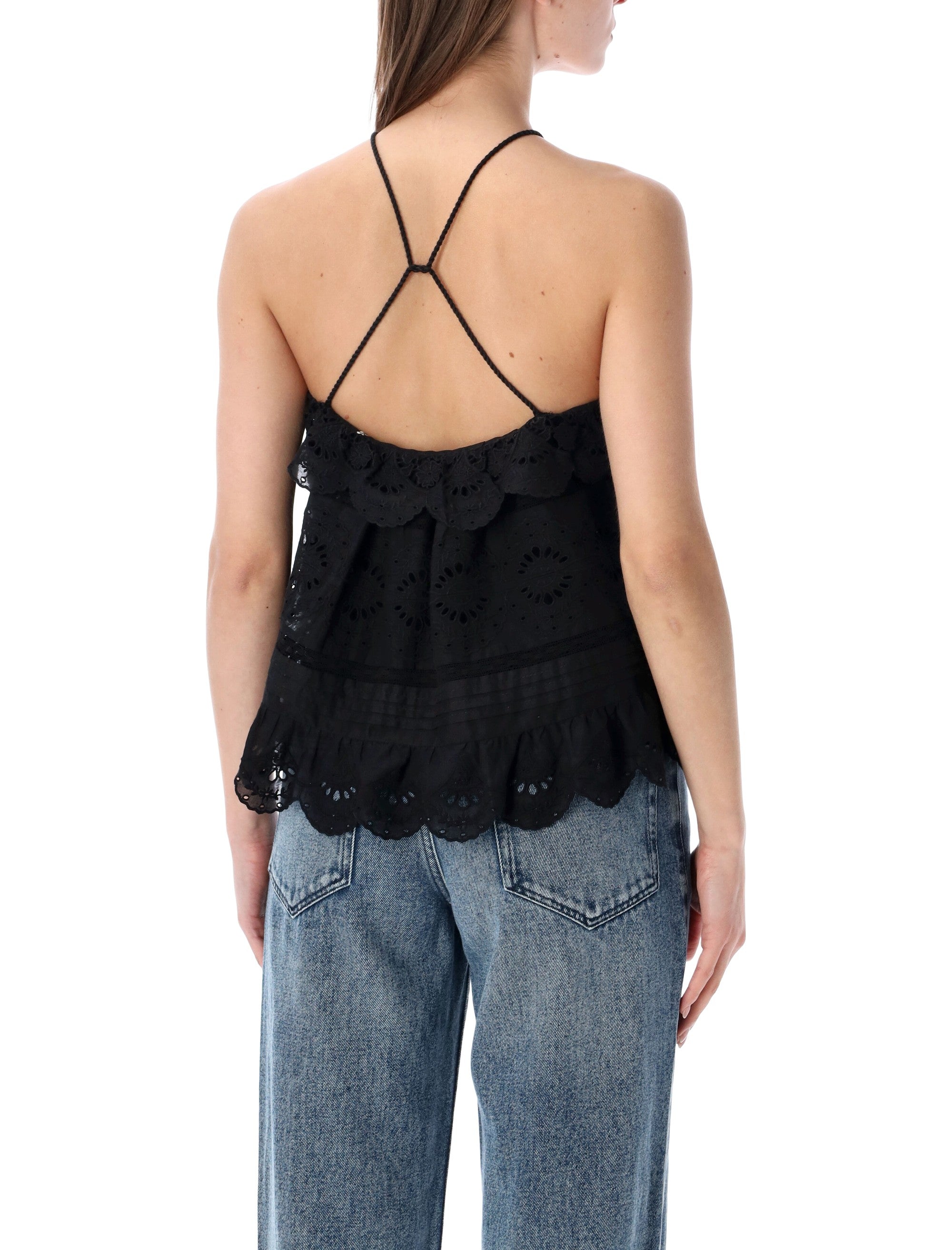 Marant Étoile Prisha lace top Black Cotton