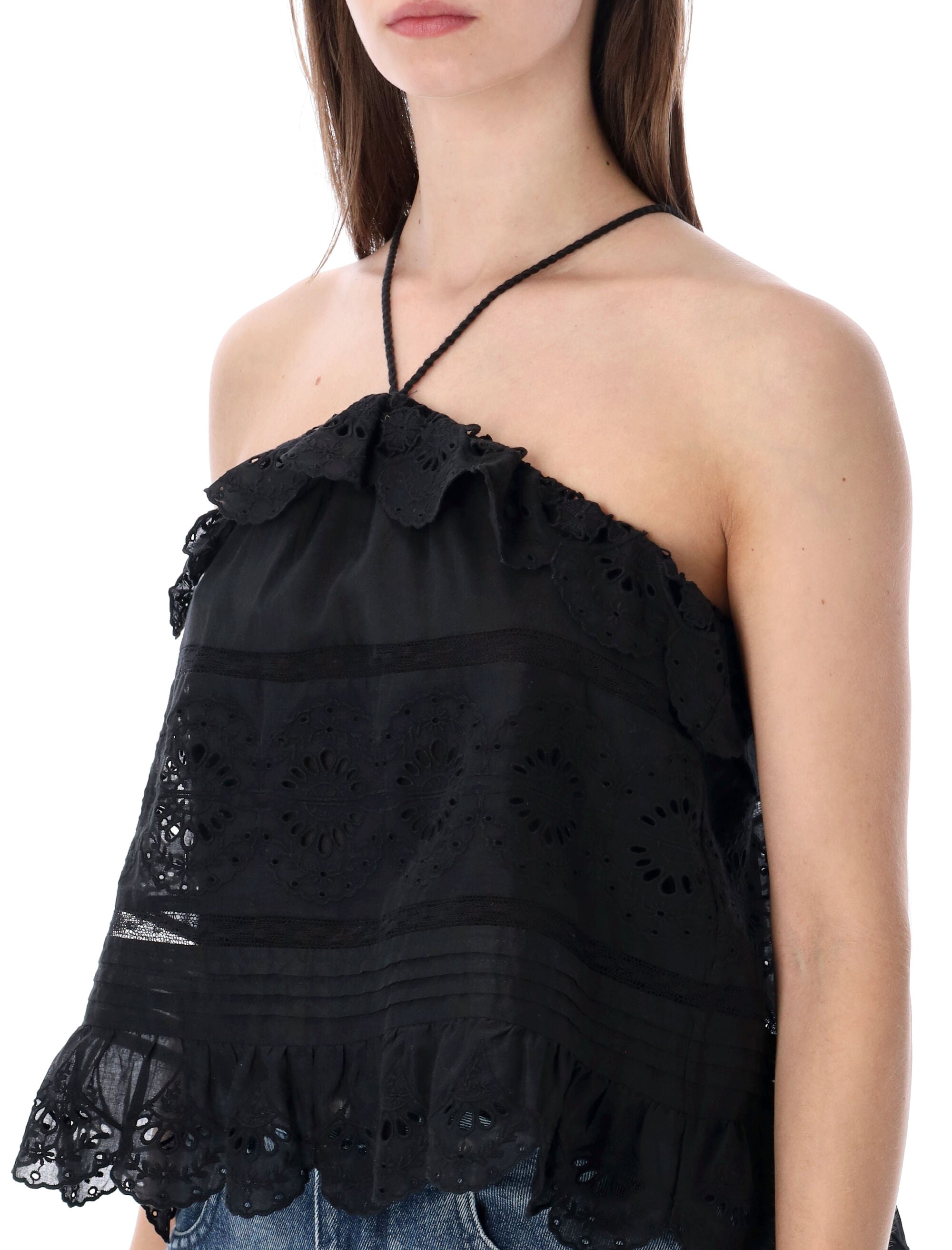Marant Étoile Prisha lace top Black Cotton