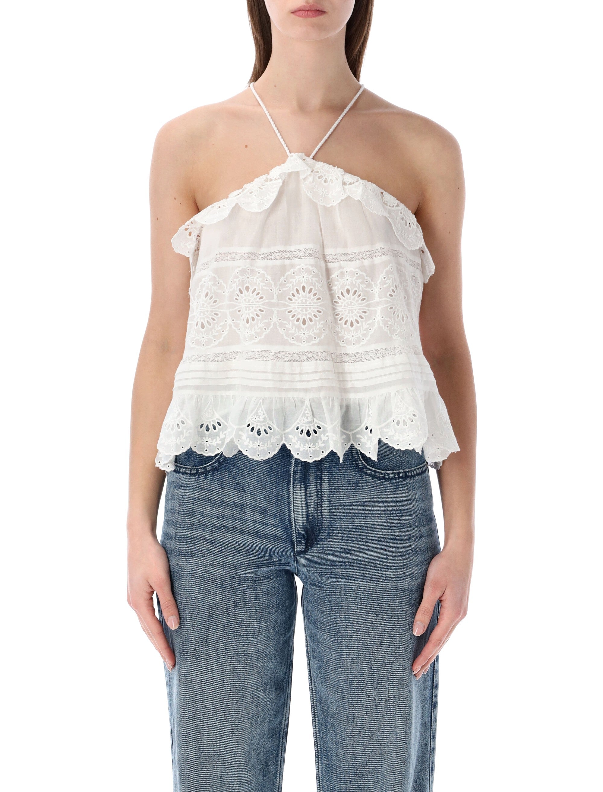 Marant Étoile Prisha lace top White Cotton