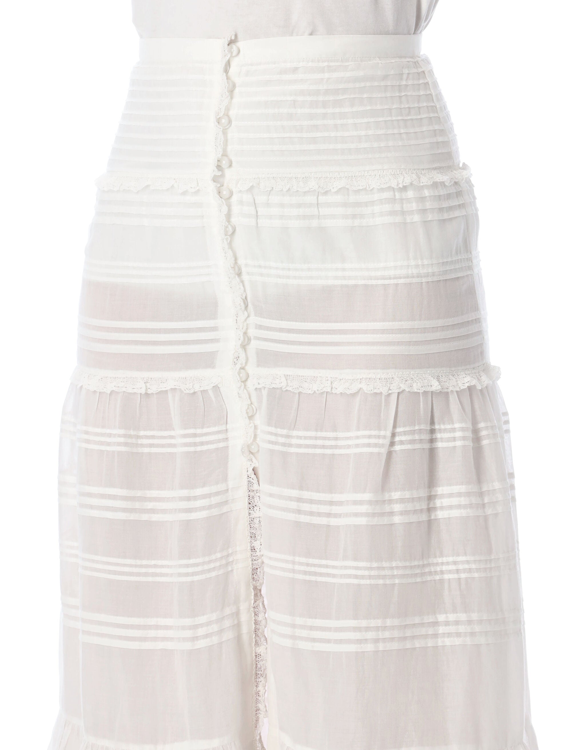 Marant Étoile Paoline organic cotton & lace skirt White
