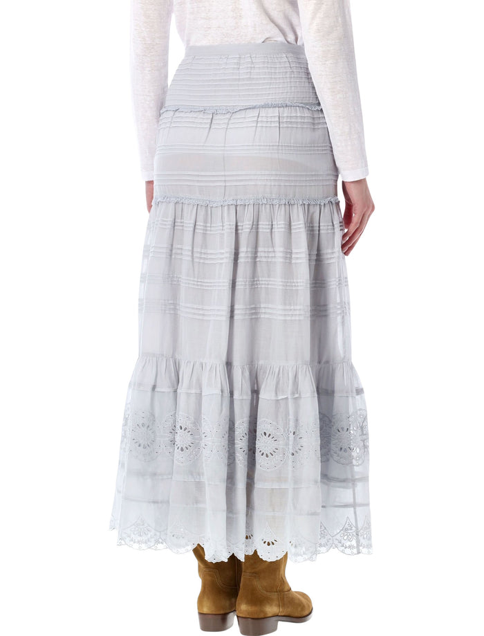 Marant Étoile Paoline organic cotton & lace skirt Light Blue