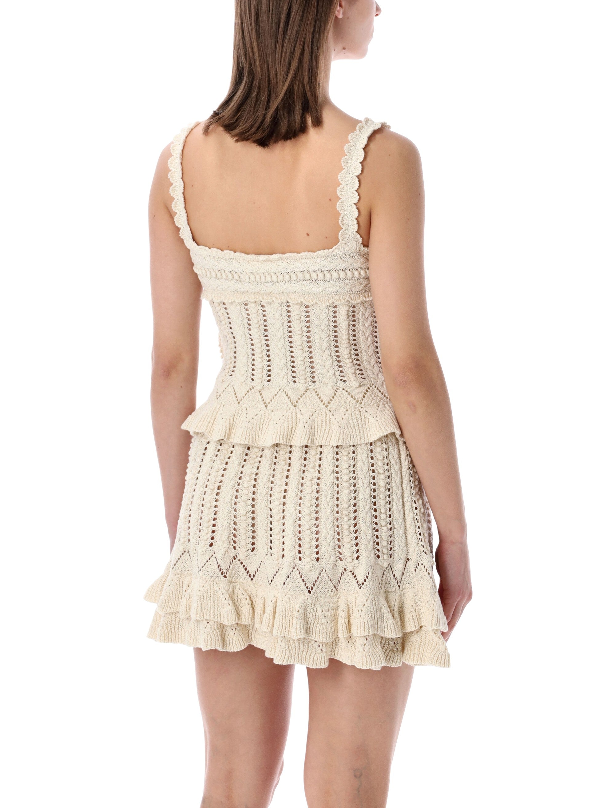 Marant Étoile Neves frilly tank top Ecru Cotton