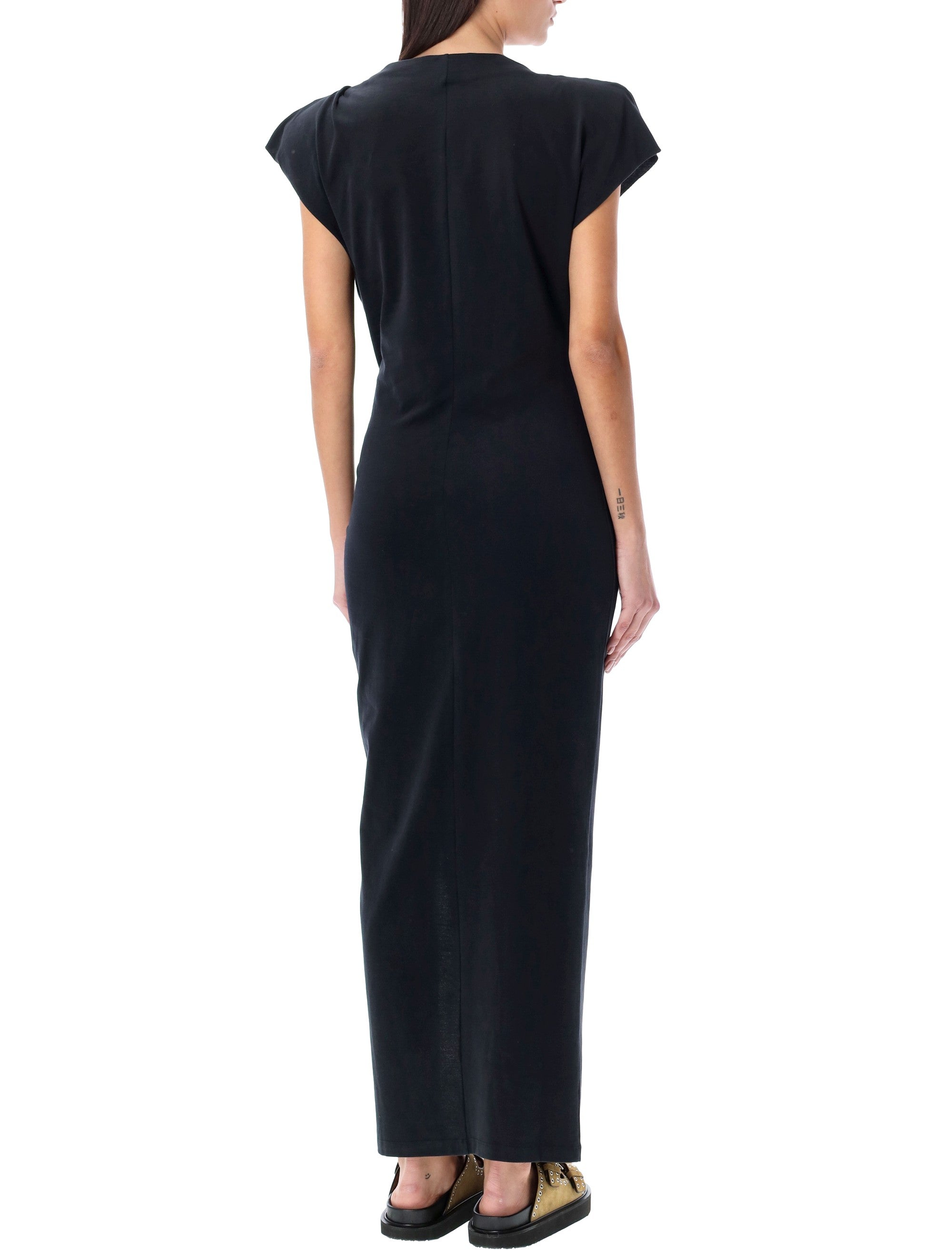 Isabel Marant Nadela cotton draped maxi dress Black