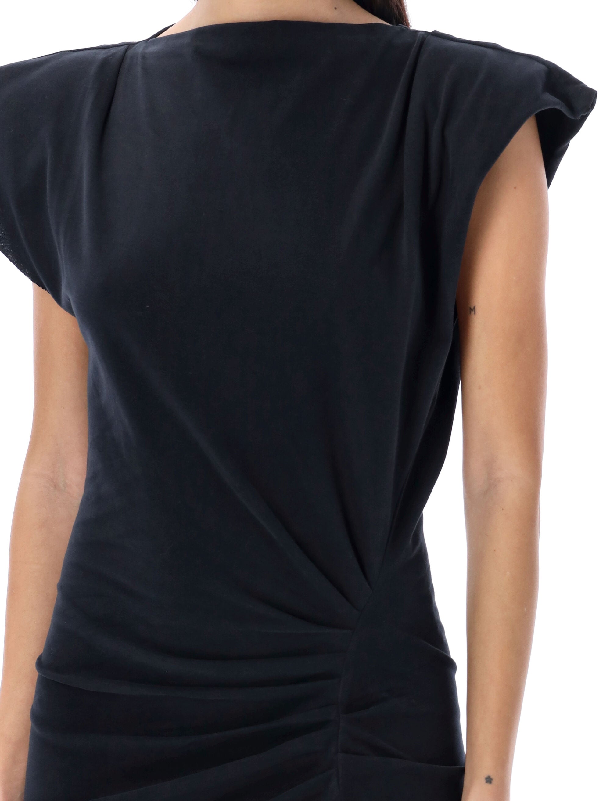 Isabel Marant Nadela cotton draped maxi dress Black