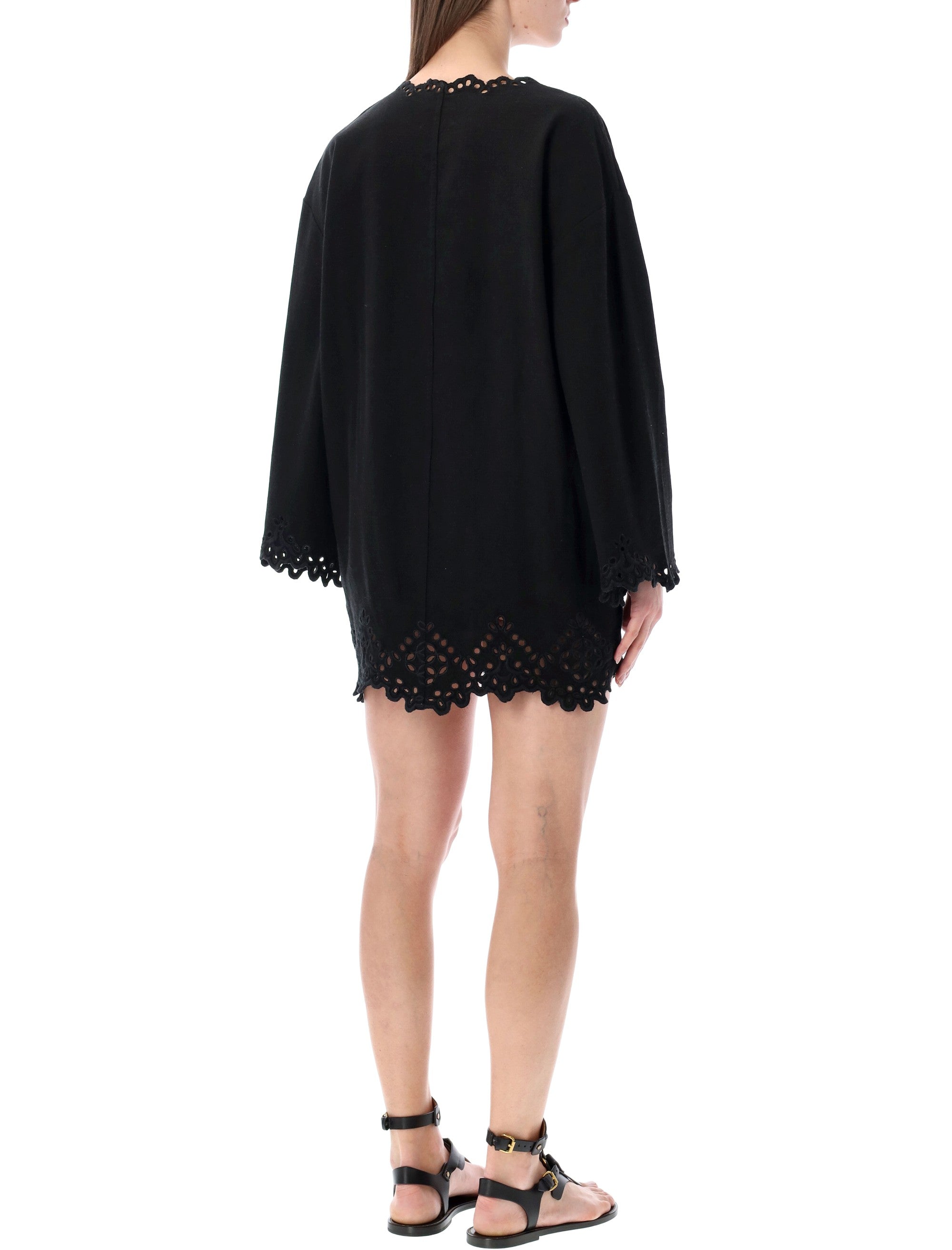 Marant Étoile Sherazade openwork dress Faded Black Cotton