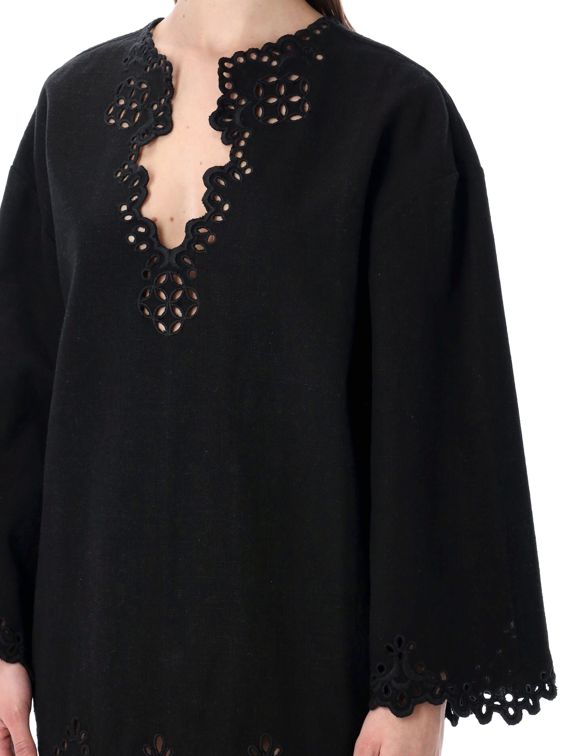 Marant Étoile Sherazade openwork dress Faded Black Cotton