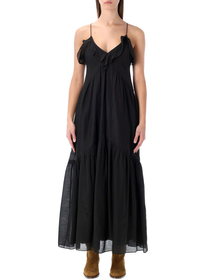 Marant Étoile Vasma organic cotton voile dress Black