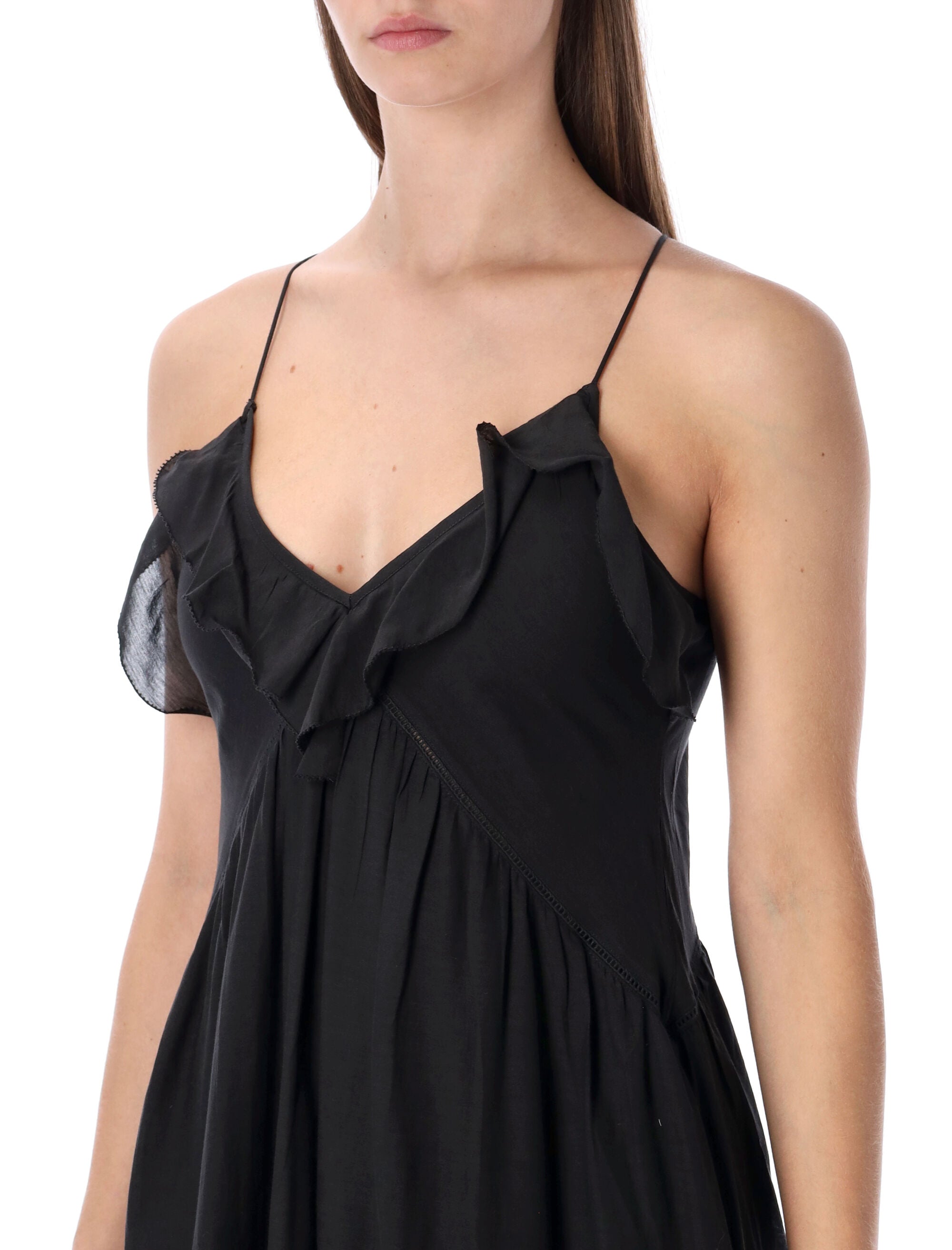 Marant Étoile Vasma organic cotton voile dress Black