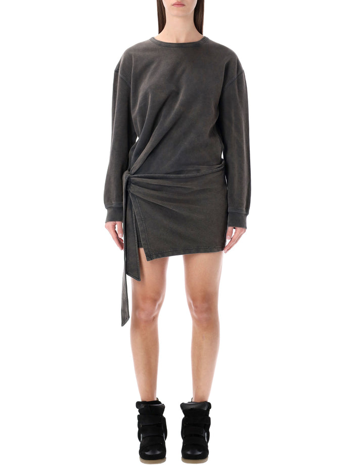 Marant Étoile Zae cotton mini sweatshirt dress Faded Black