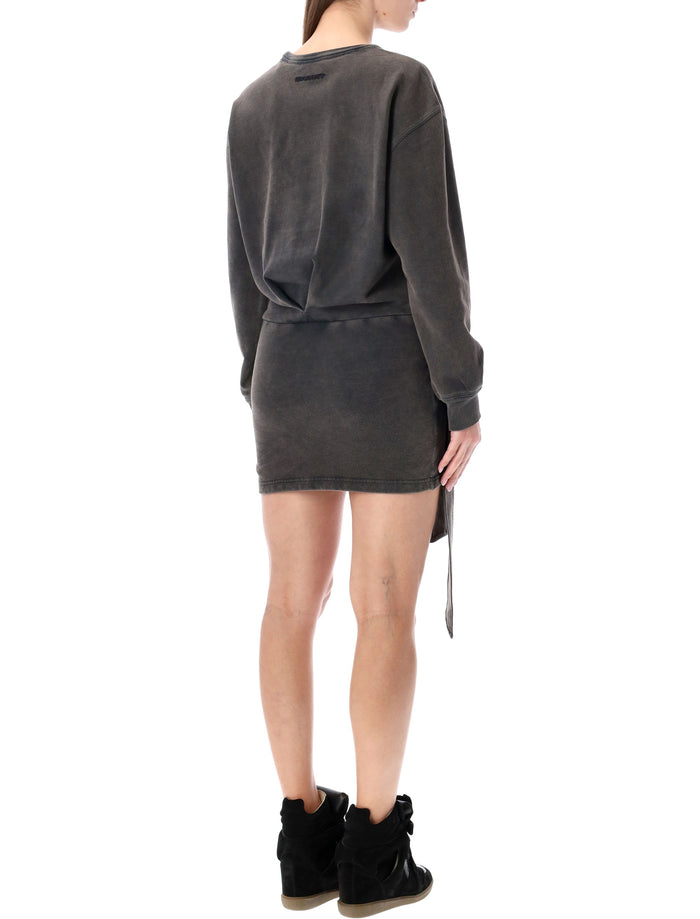 Marant Étoile Zae cotton mini sweatshirt dress Faded Black