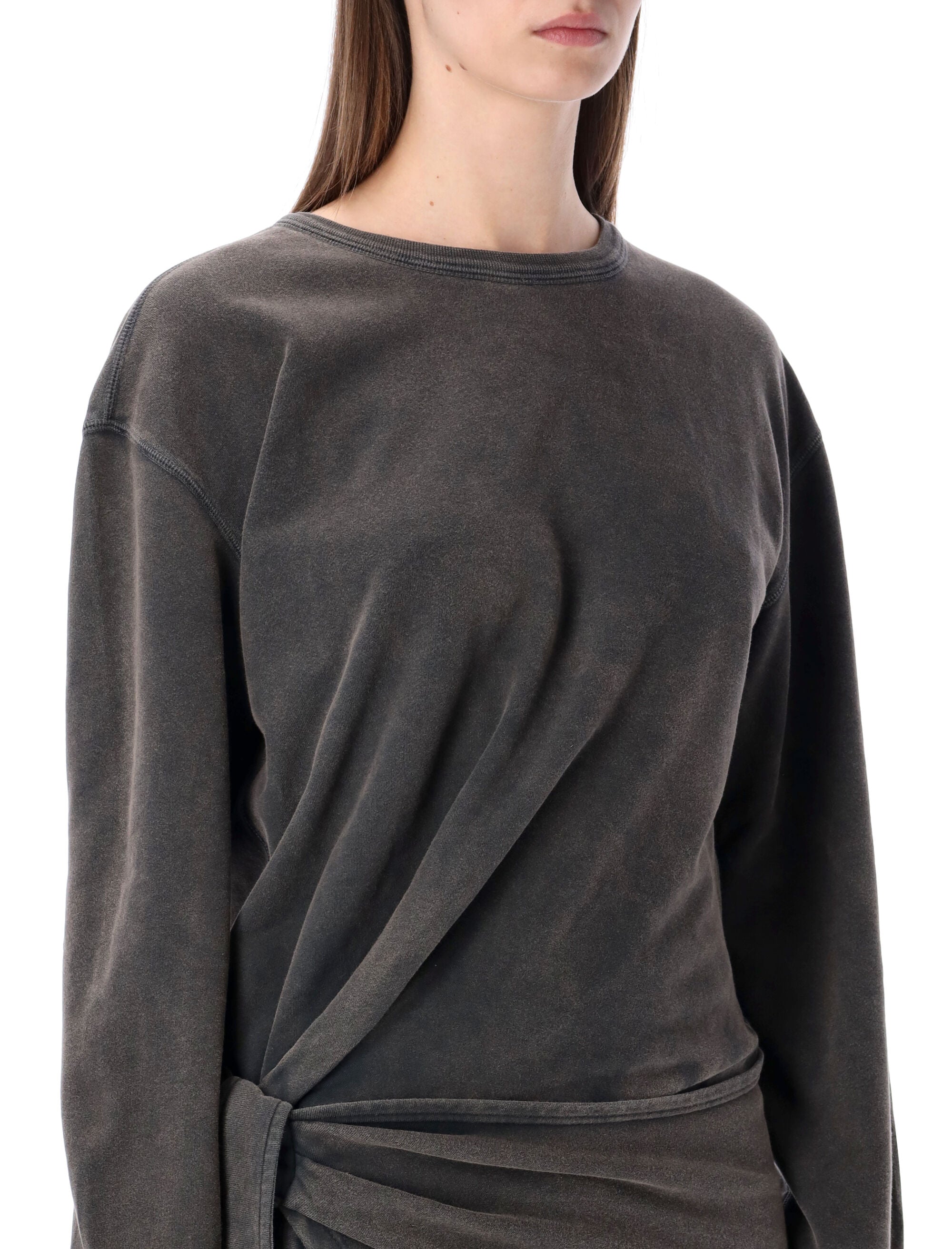 Marant Étoile Zae cotton mini sweatshirt dress Faded Black