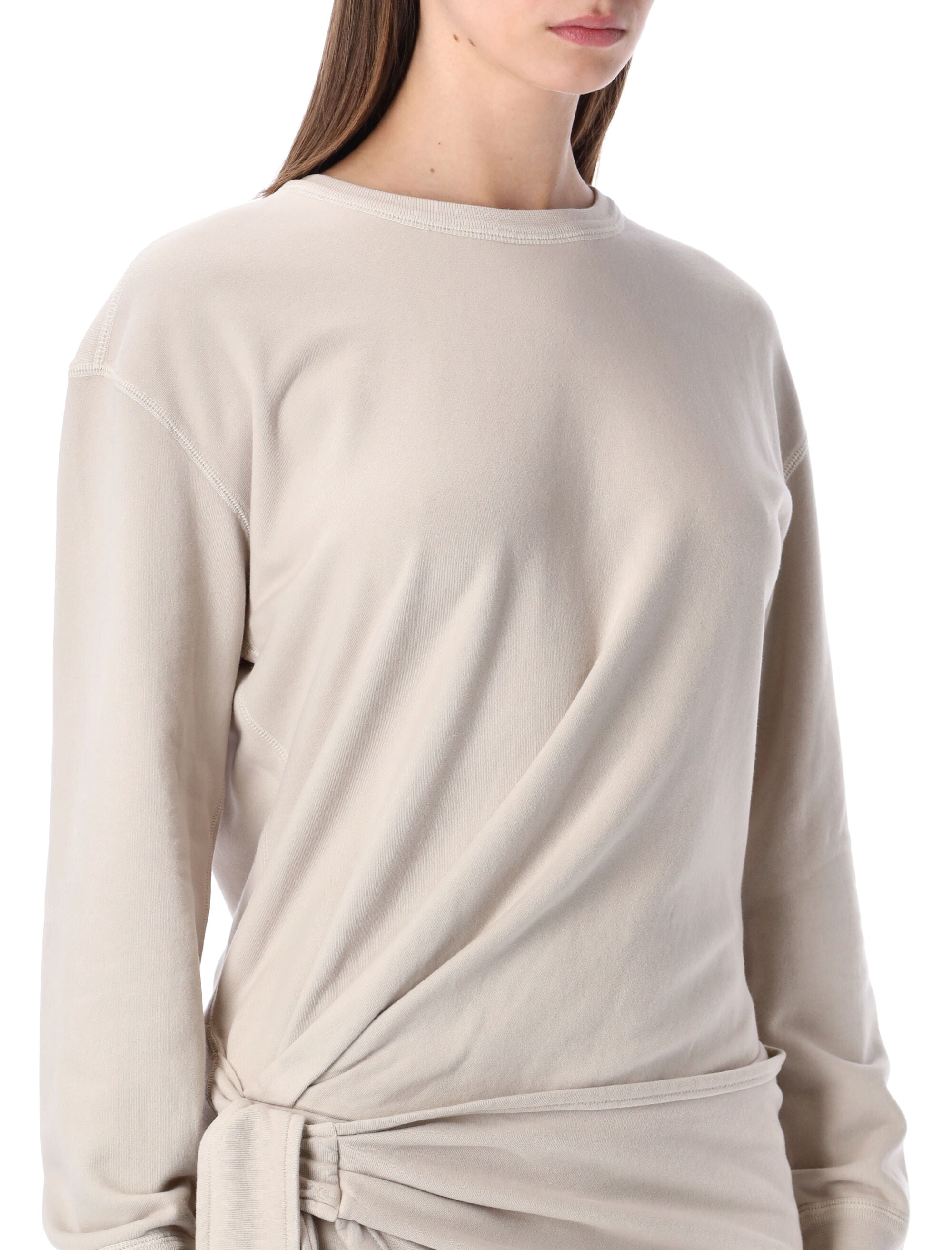 Marant Étoile Zae cotton mini sweatshirt dress Beige