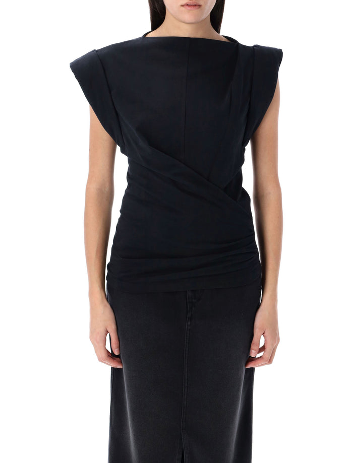 Marant Étoile Maisan Structured Cotton T-Shirt Black Tshirt
