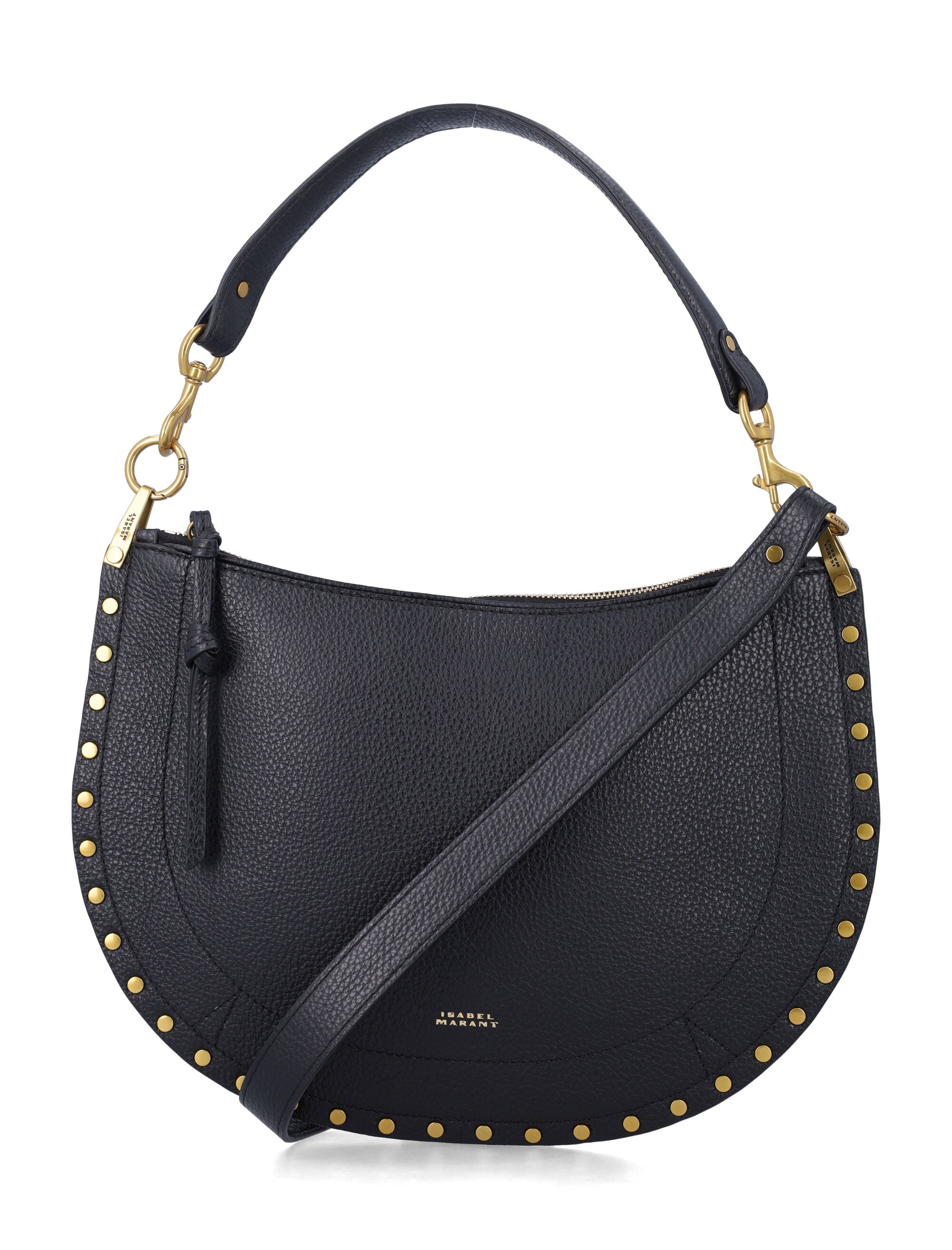 Isabel Marant Oskan soft leather shoulder bag Black Cowhide