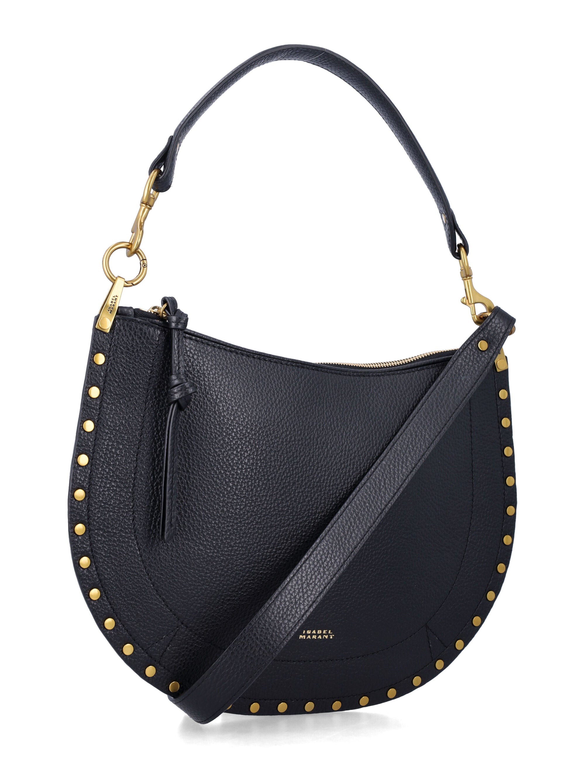 Isabel Marant Oskan soft leather shoulder bag Black Cowhide