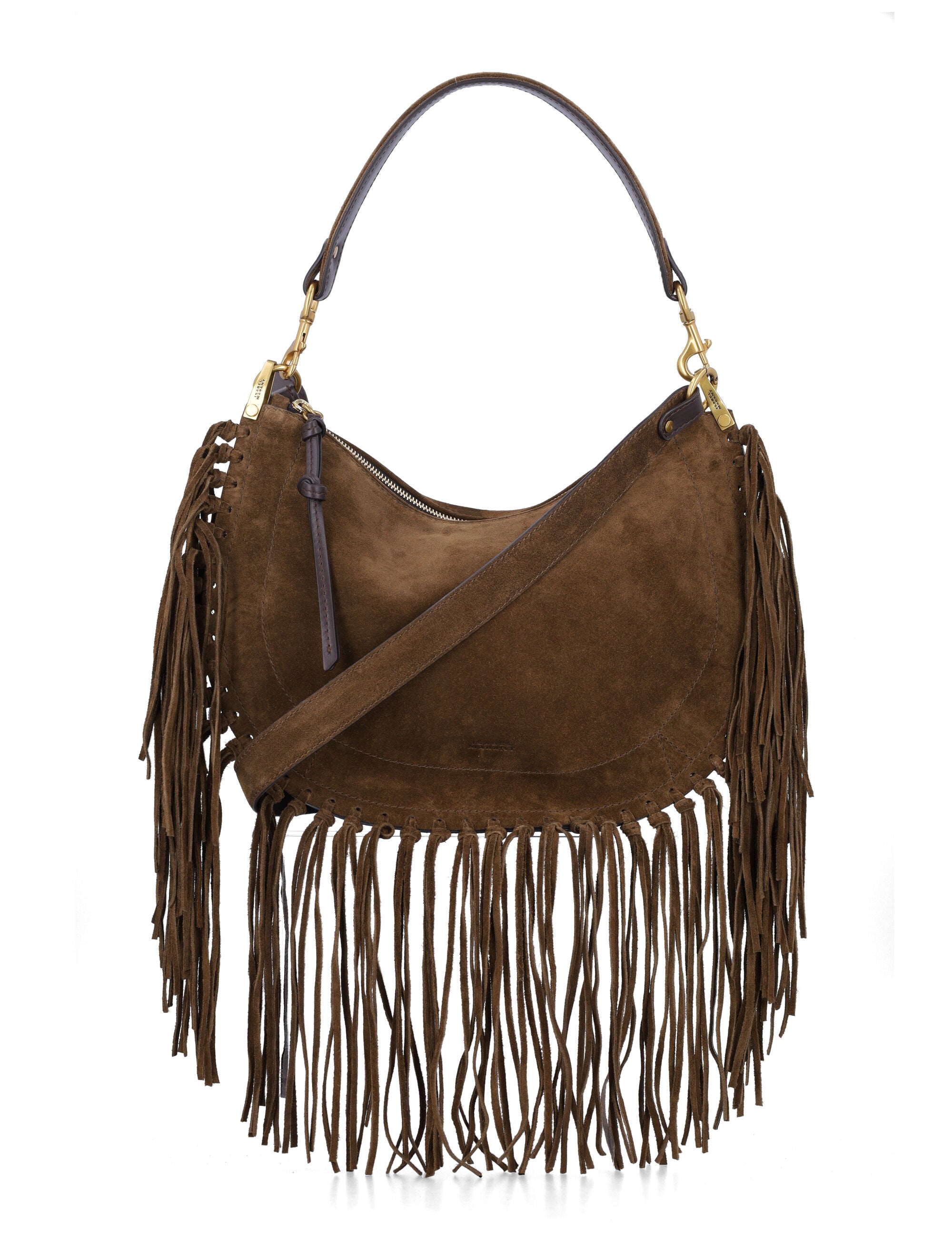 Isabel Marant Oskan Soft Suede Bag Bronze Calf Leather Shoulder
