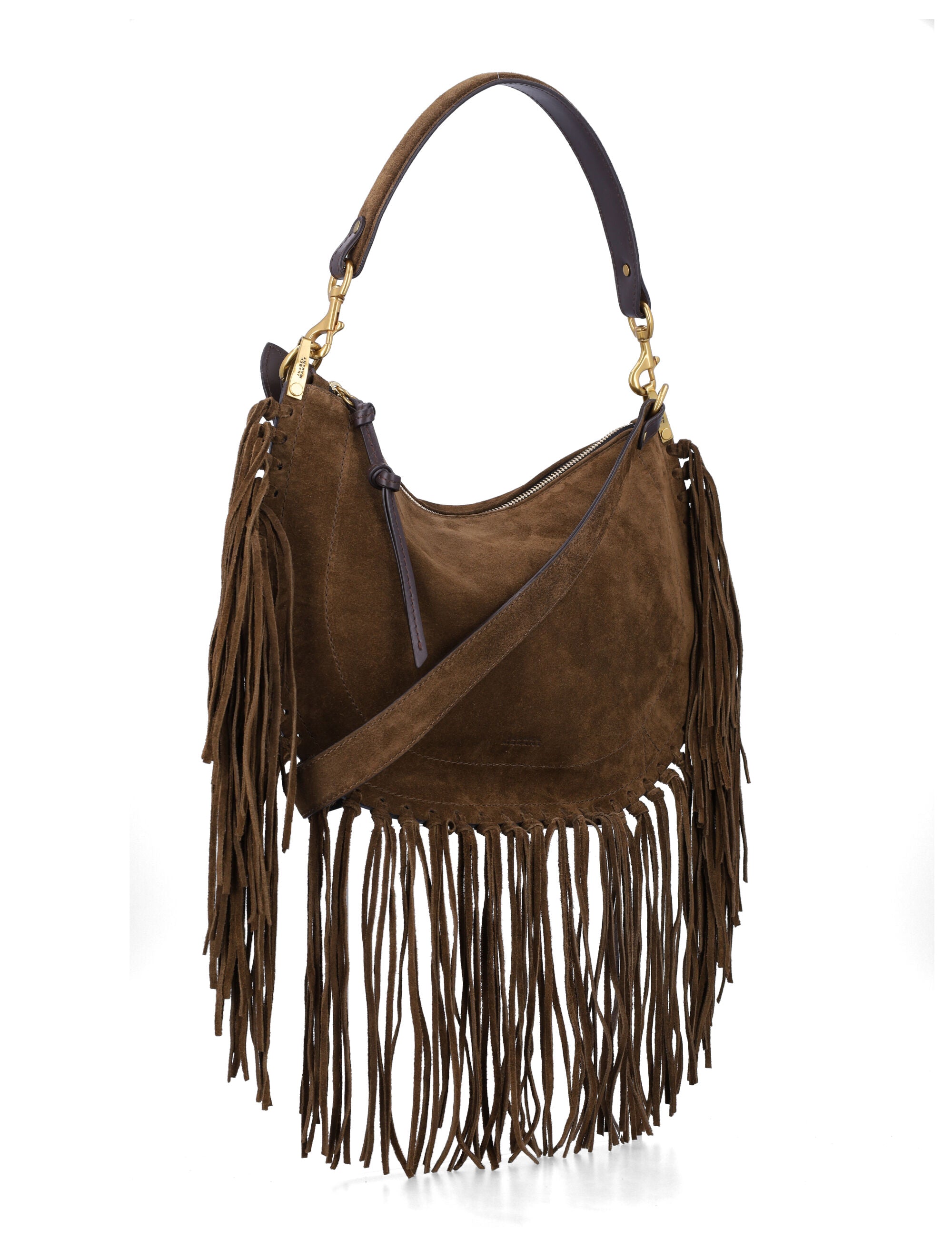 Isabel Marant Oskan Soft Suede Bag Bronze Calf Leather Shoulder