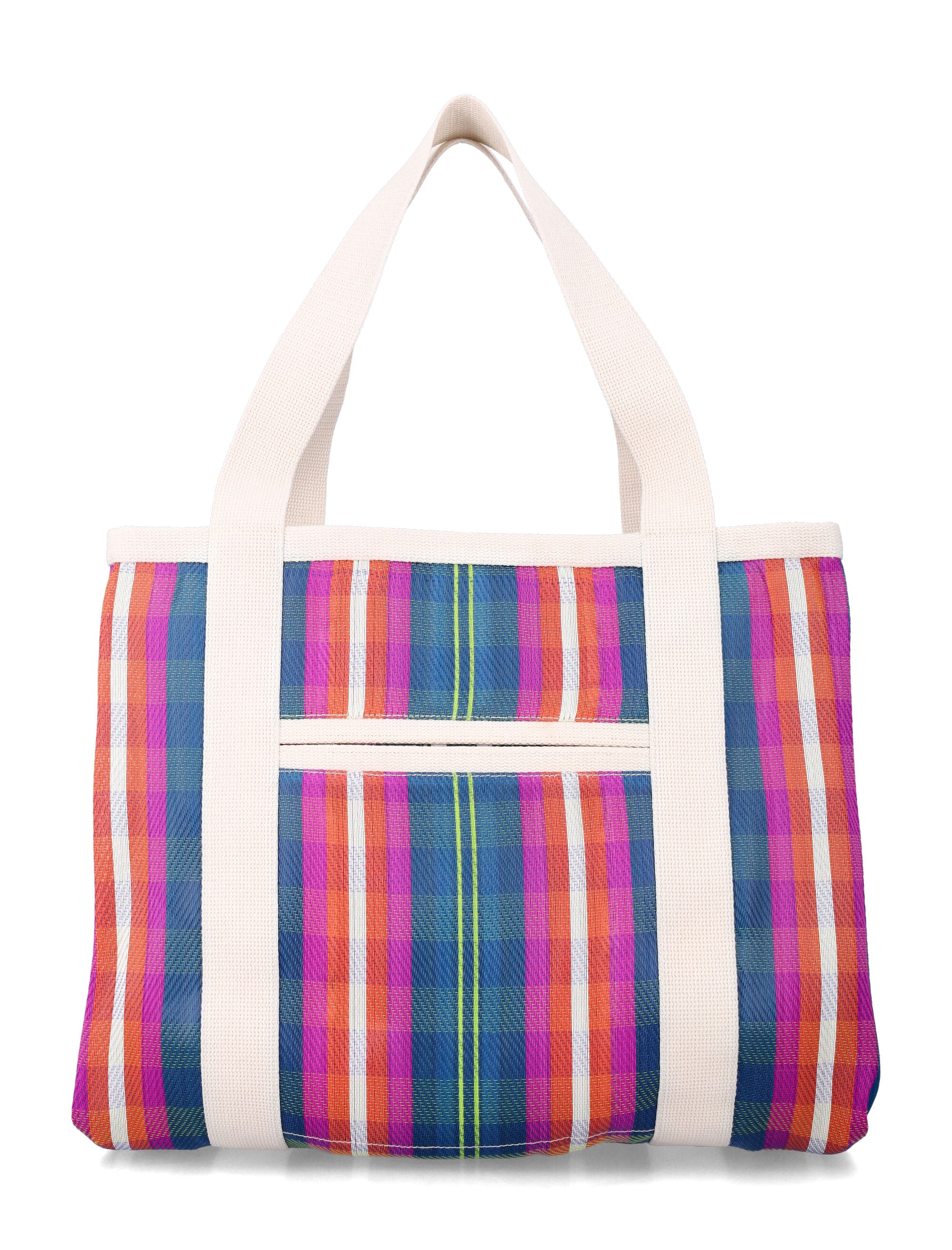 Isabel Marant Darwen striped shoulder tote Navy Orange Nylon