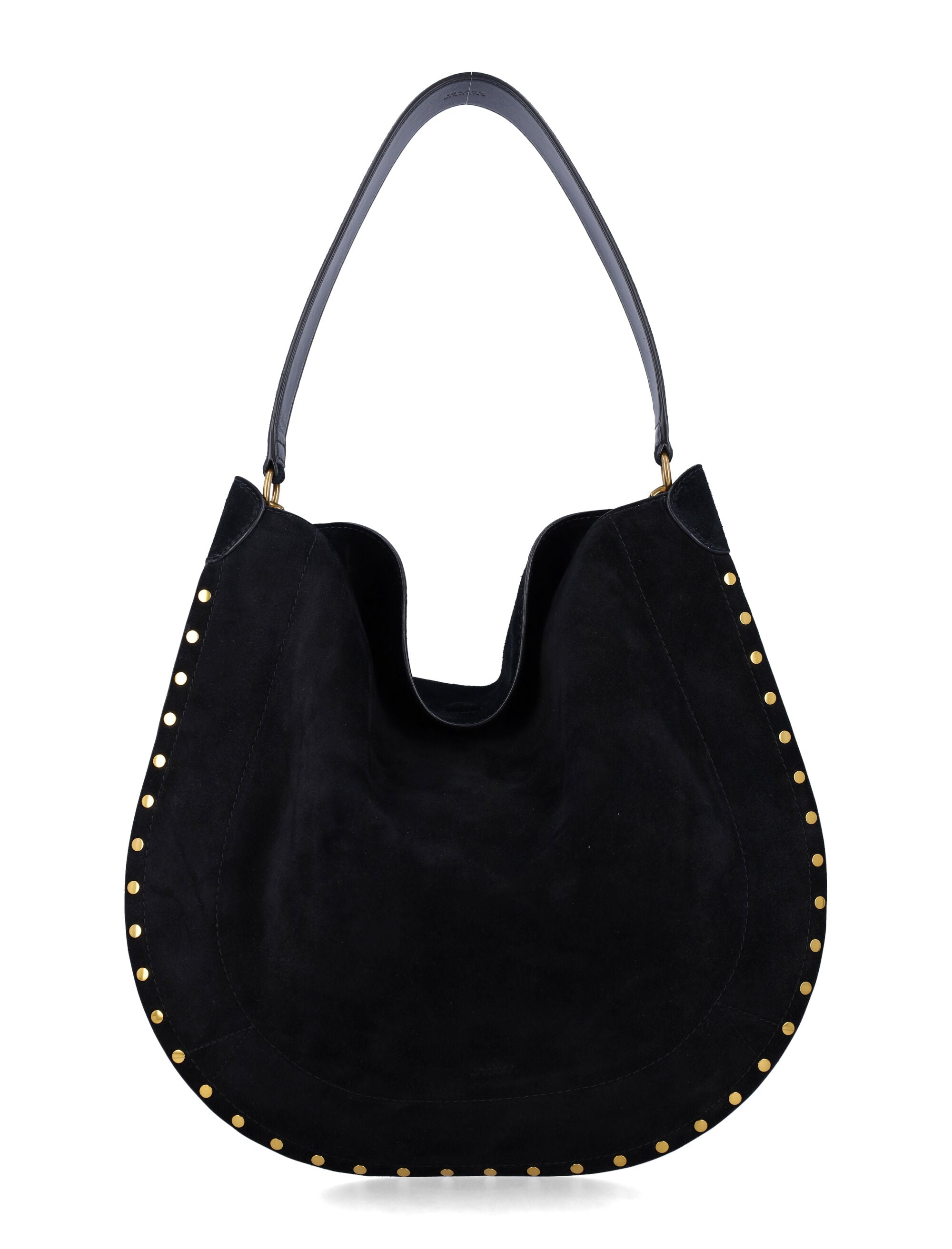 Isabel Marant Oskan Suede Hobo Bag Black Calf Leather Shoulder