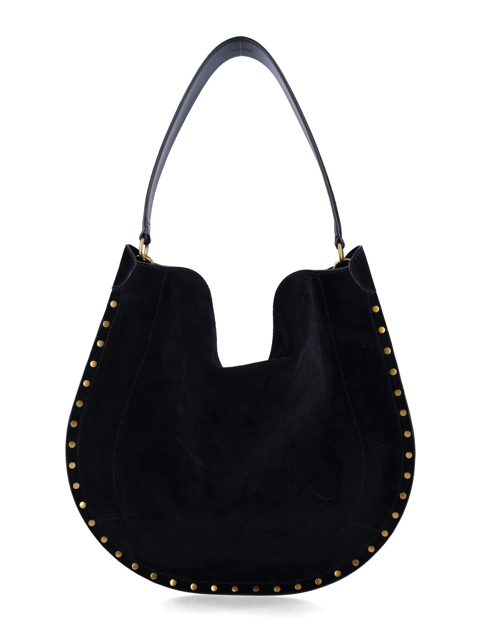 Isabel Marant Oskan Suede Hobo Bag Black Calf Leather Shoulder