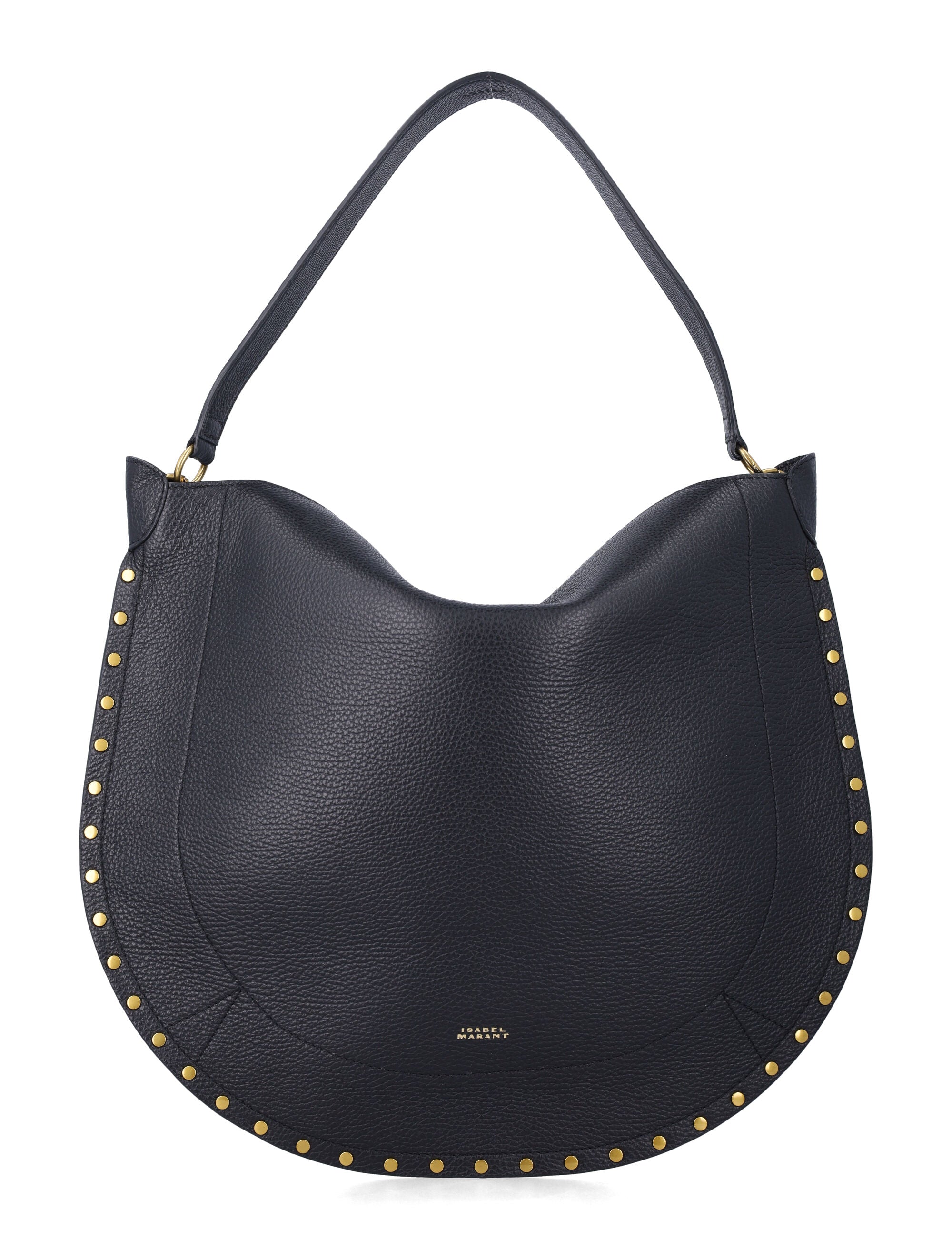 Isabel Marant Oskan Black Suede Hobo Bag Cowhide Shoulder