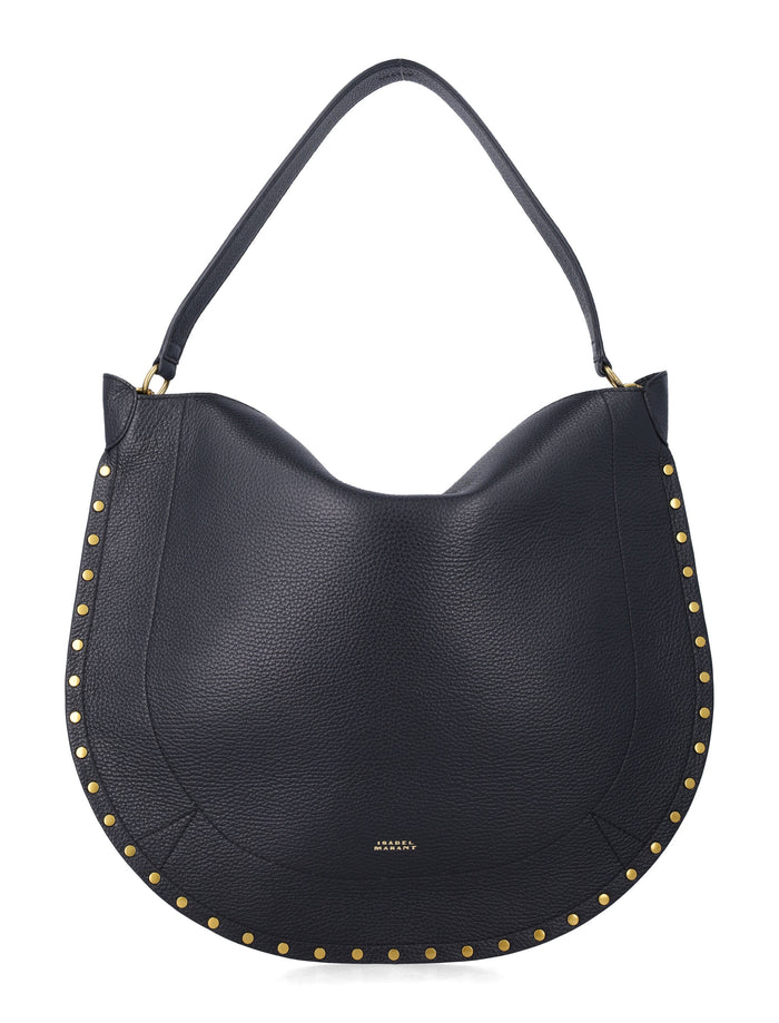Isabel Marant Oskan Black Suede Hobo Bag Cowhide Shoulder