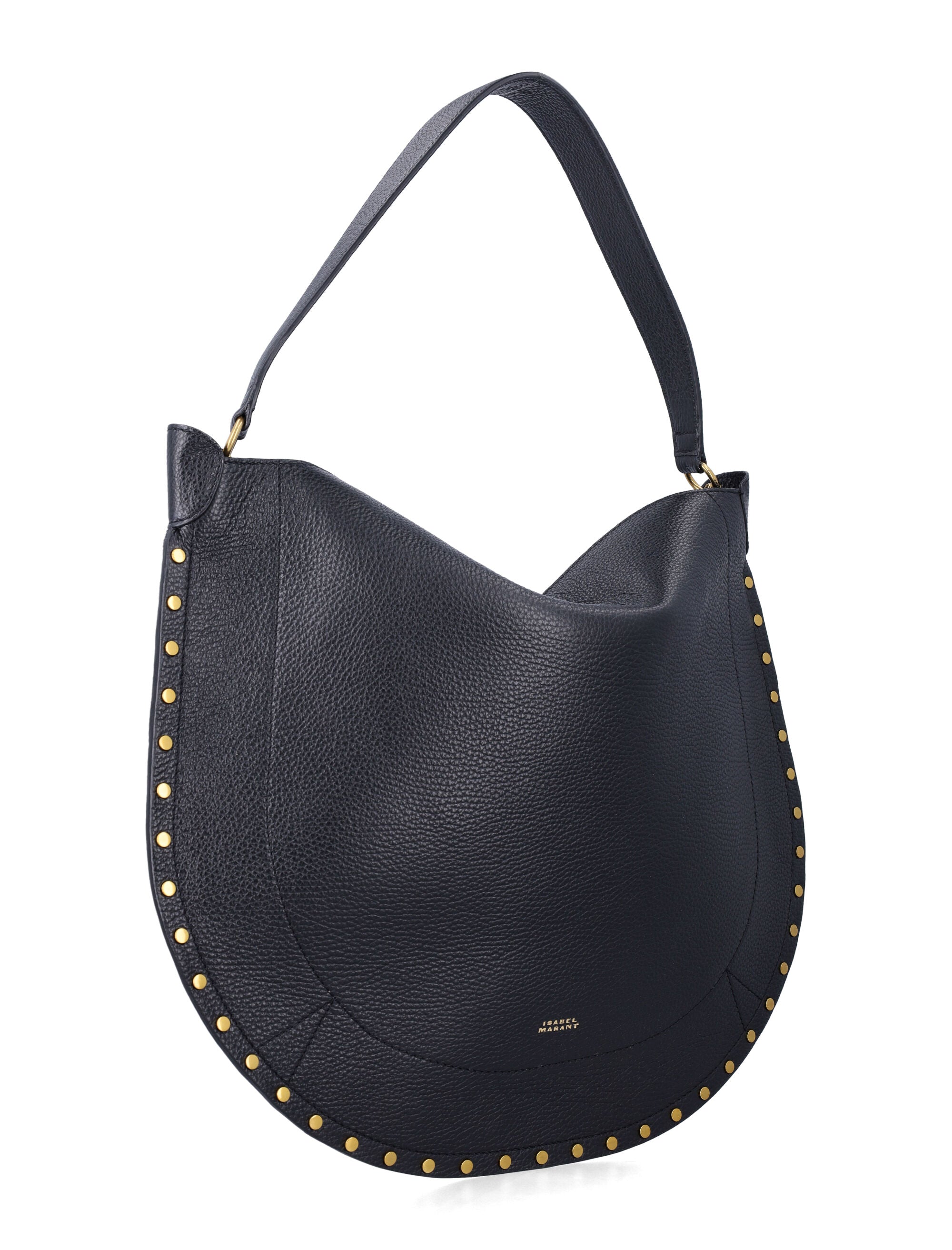 Isabel Marant Oskan Black Suede Hobo Bag Cowhide Shoulder