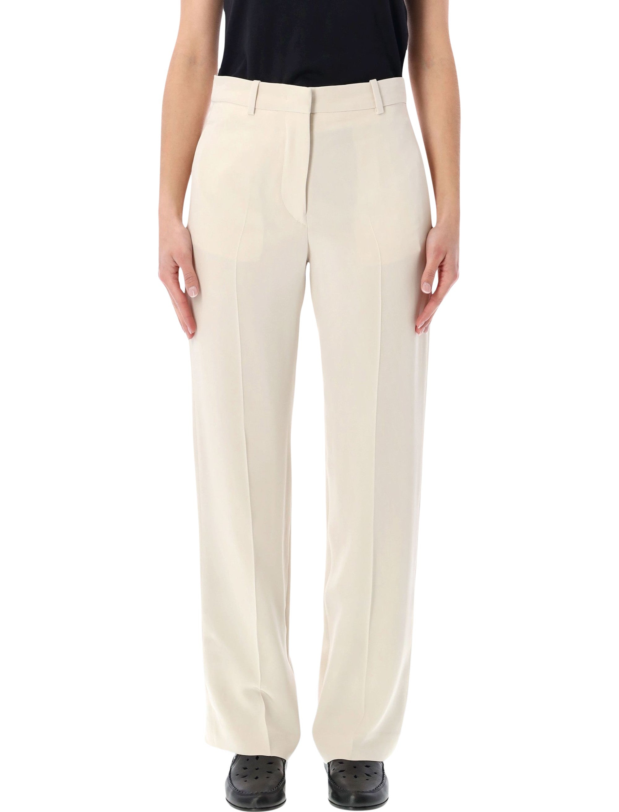 Isabel Marant Noanda Fluid Crepe Trousers Ecru Acetate Pant