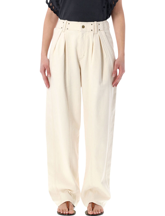 Isabel Marant Ireme workwear denim trousers Ecru Cotton Jean