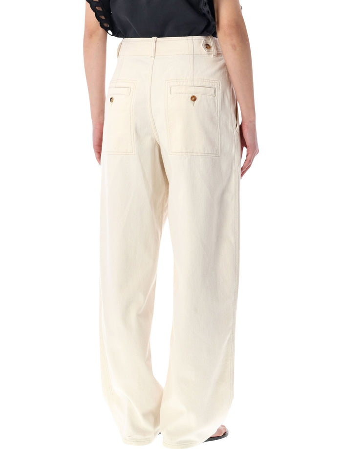 Isabel Marant Ireme workwear denim trousers Ecru Cotton Jean