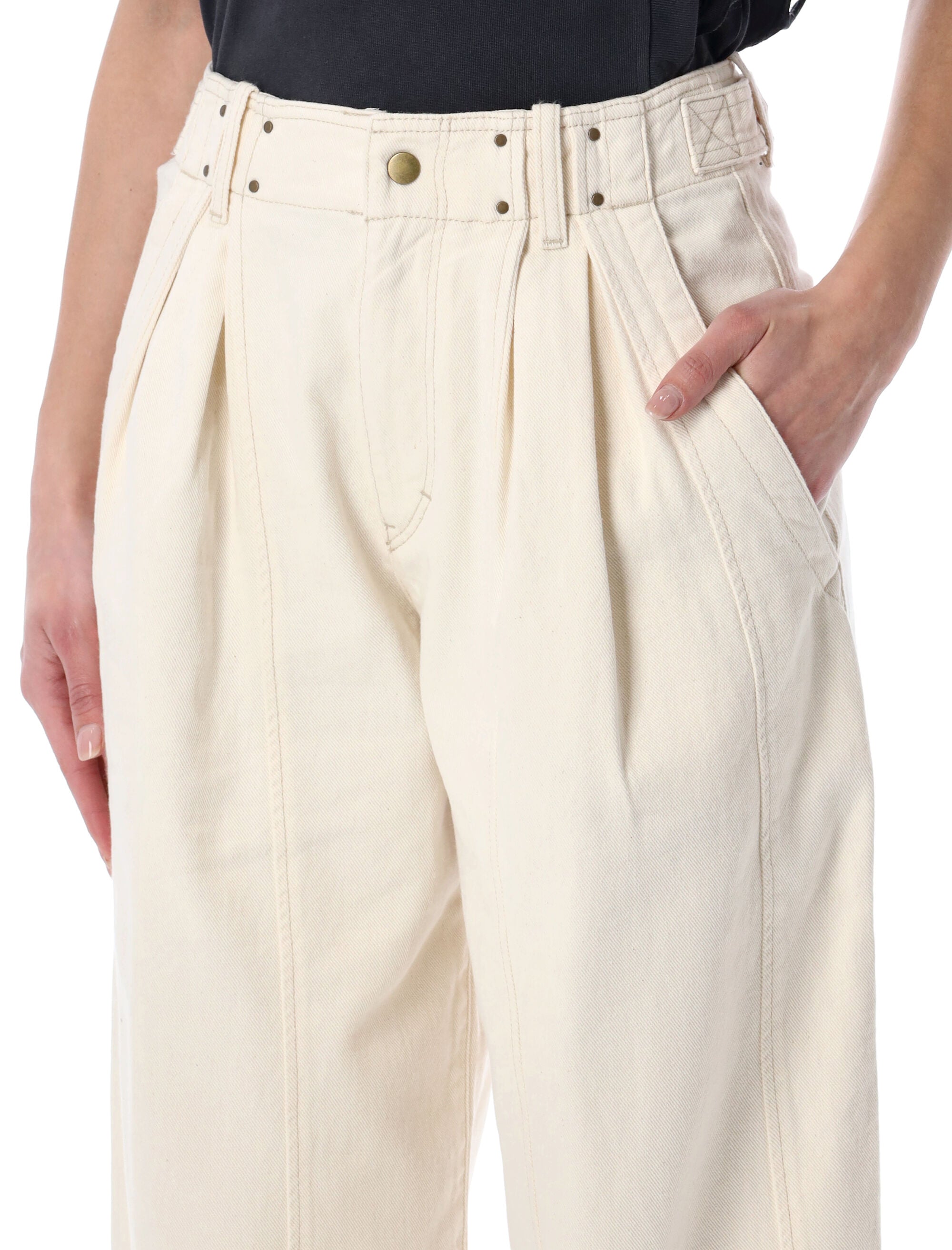 Isabel Marant Ireme workwear denim trousers Ecru Cotton Jean