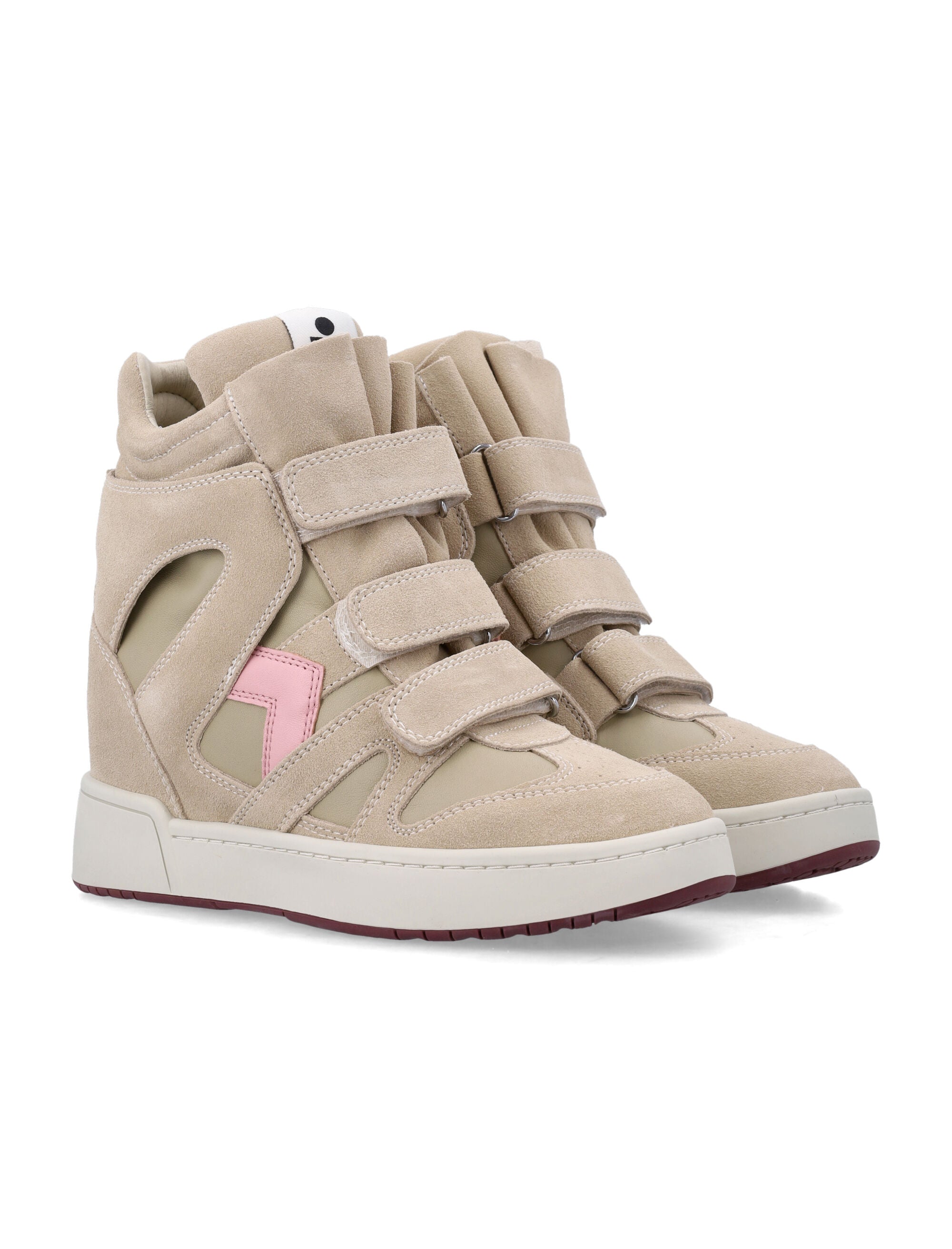 Isabel Marant IM3 wedge womans sneakers Beige Bubblegum Cow Suede Leather