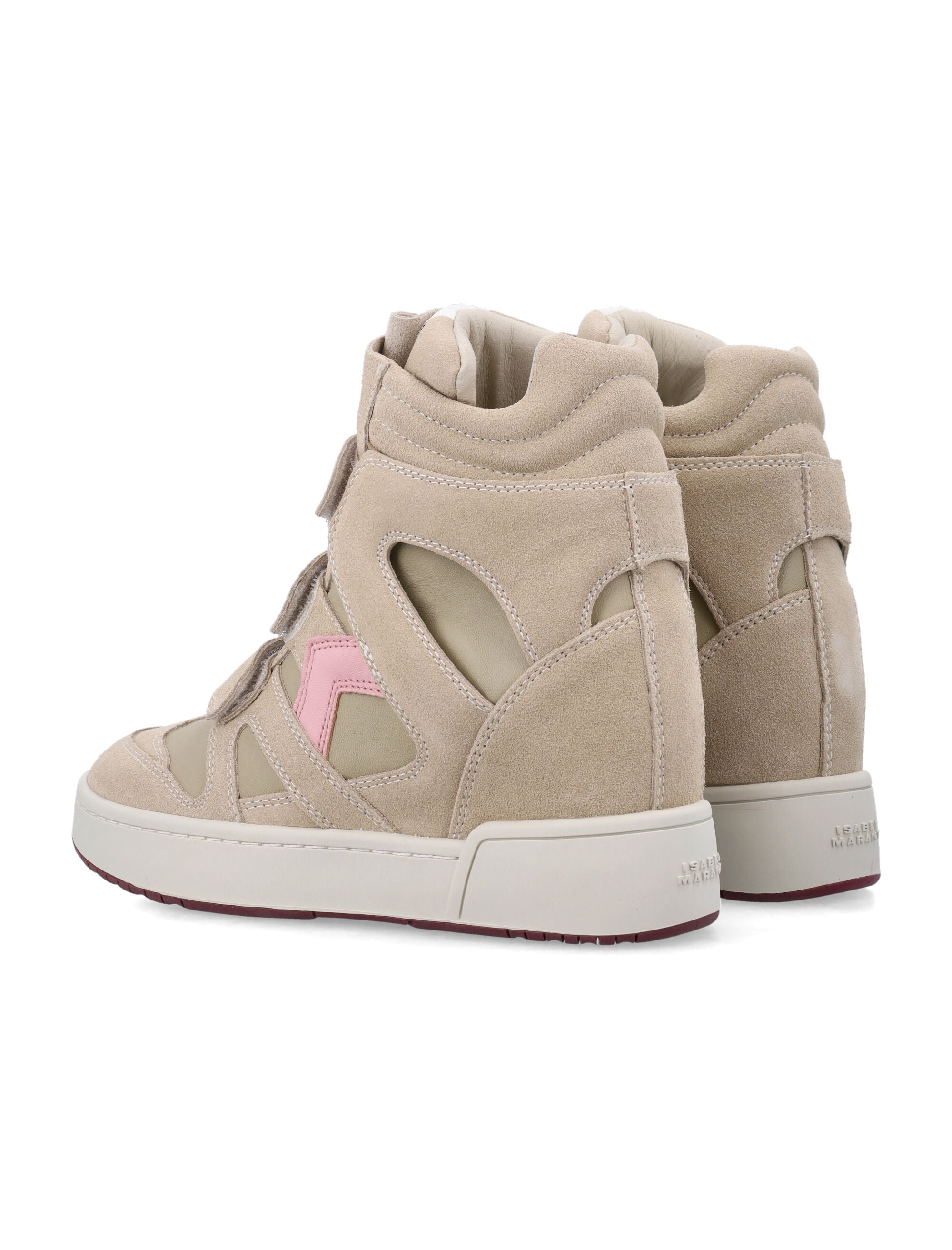 Isabel Marant IM3 wedge womans sneakers Beige Bubblegum Cow Suede Leather