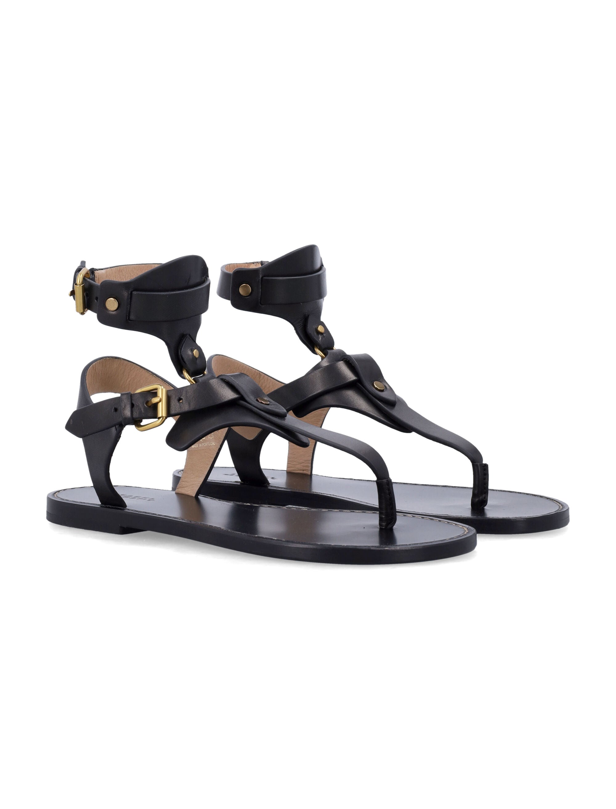 Isabel Marant Eveen flat leather thong sandals Black