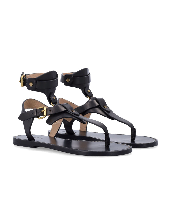 Isabel Marant Eveen flat leather thong sandals Black